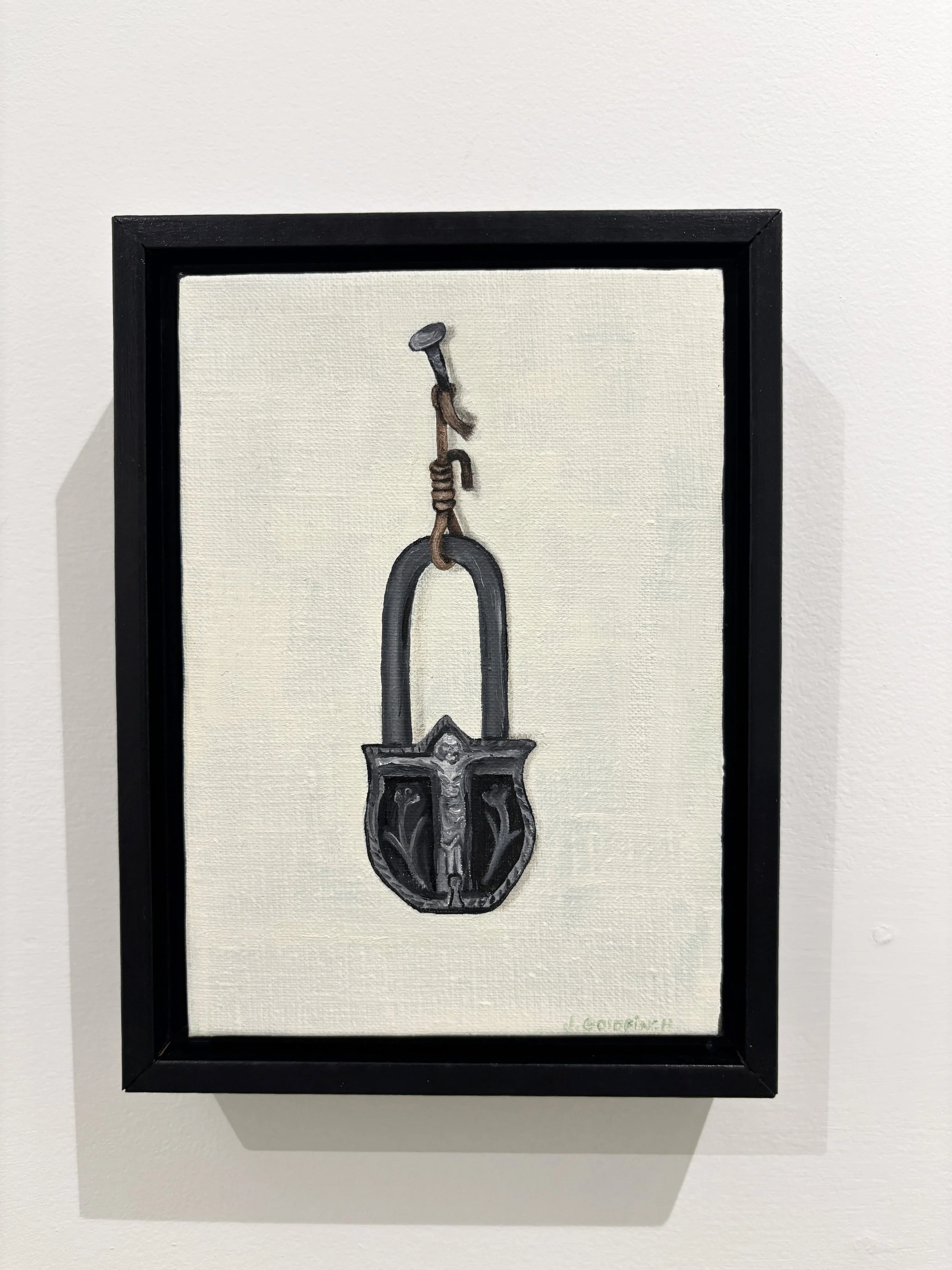 "Hanging Death Lock"
oil on linen
4" X 7"
$450.