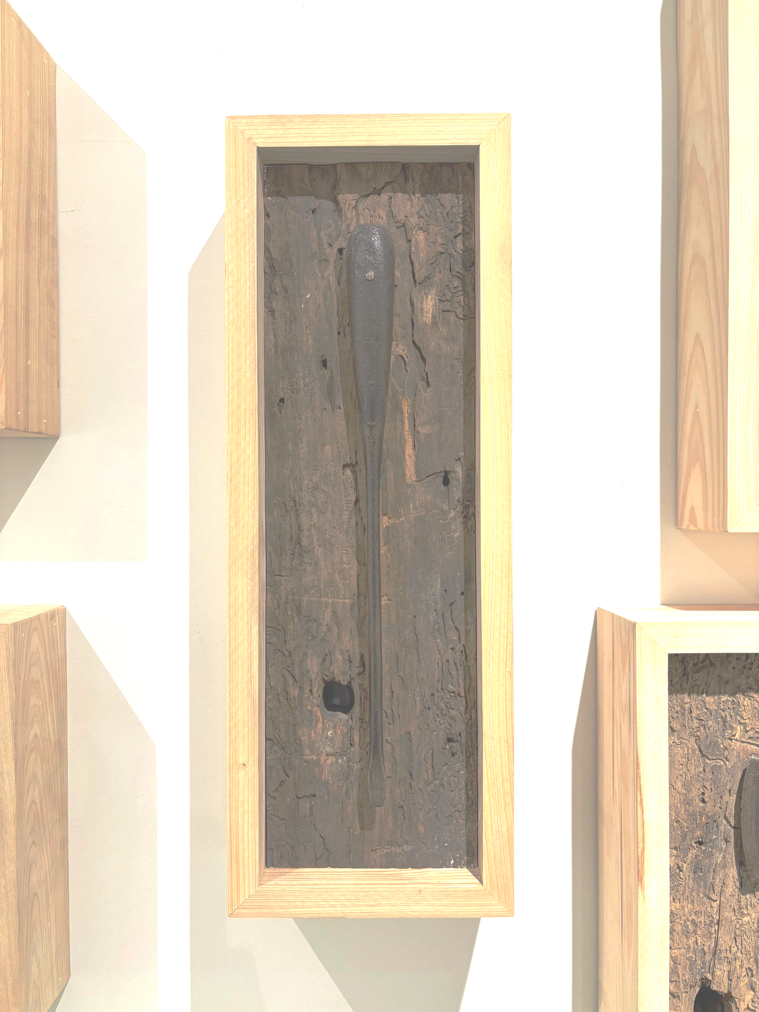 Thor Carlson
"Generational Wealth" 
cast metal and cypress
$2050 each