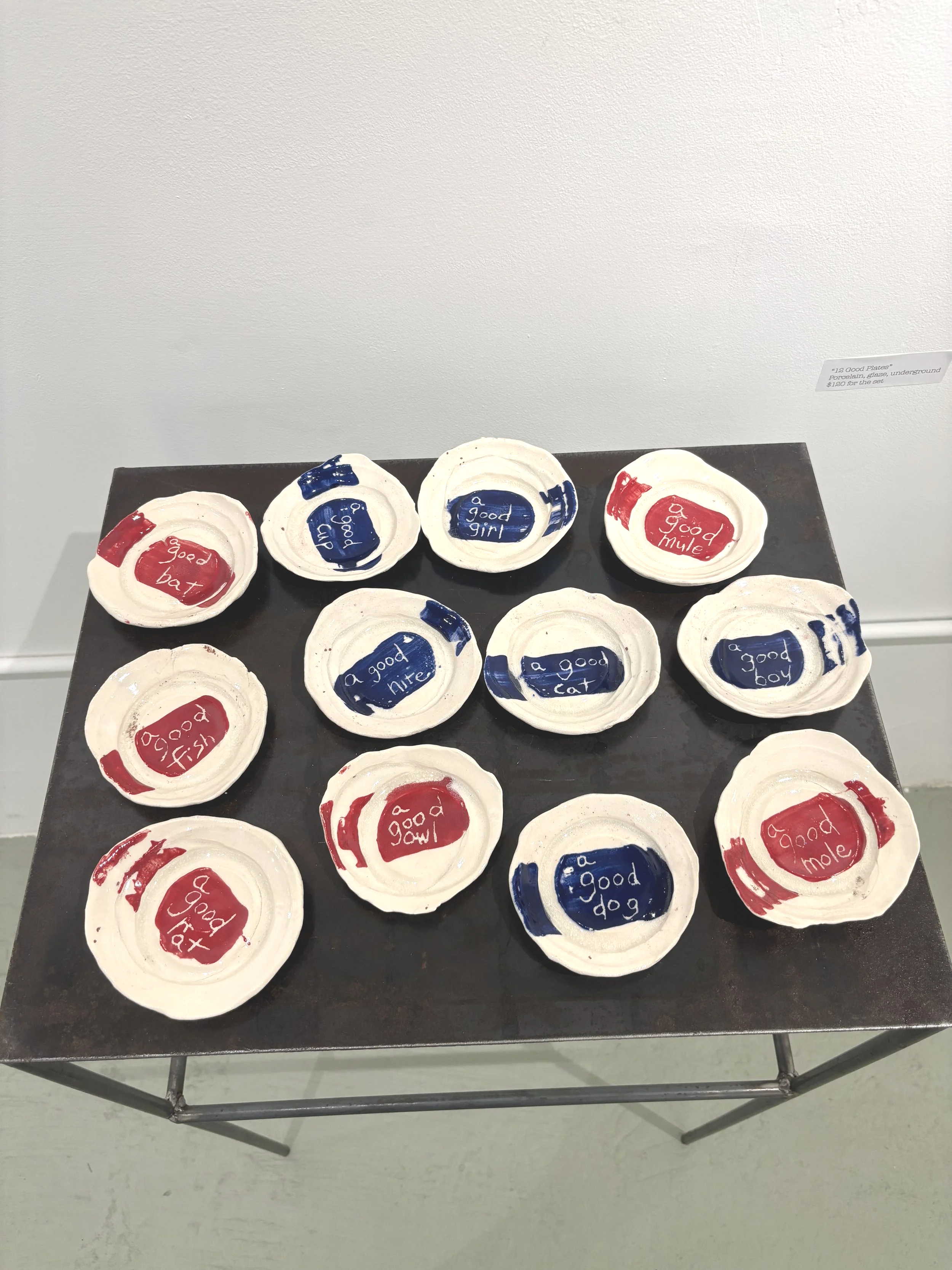 "12 Good Plates" $120