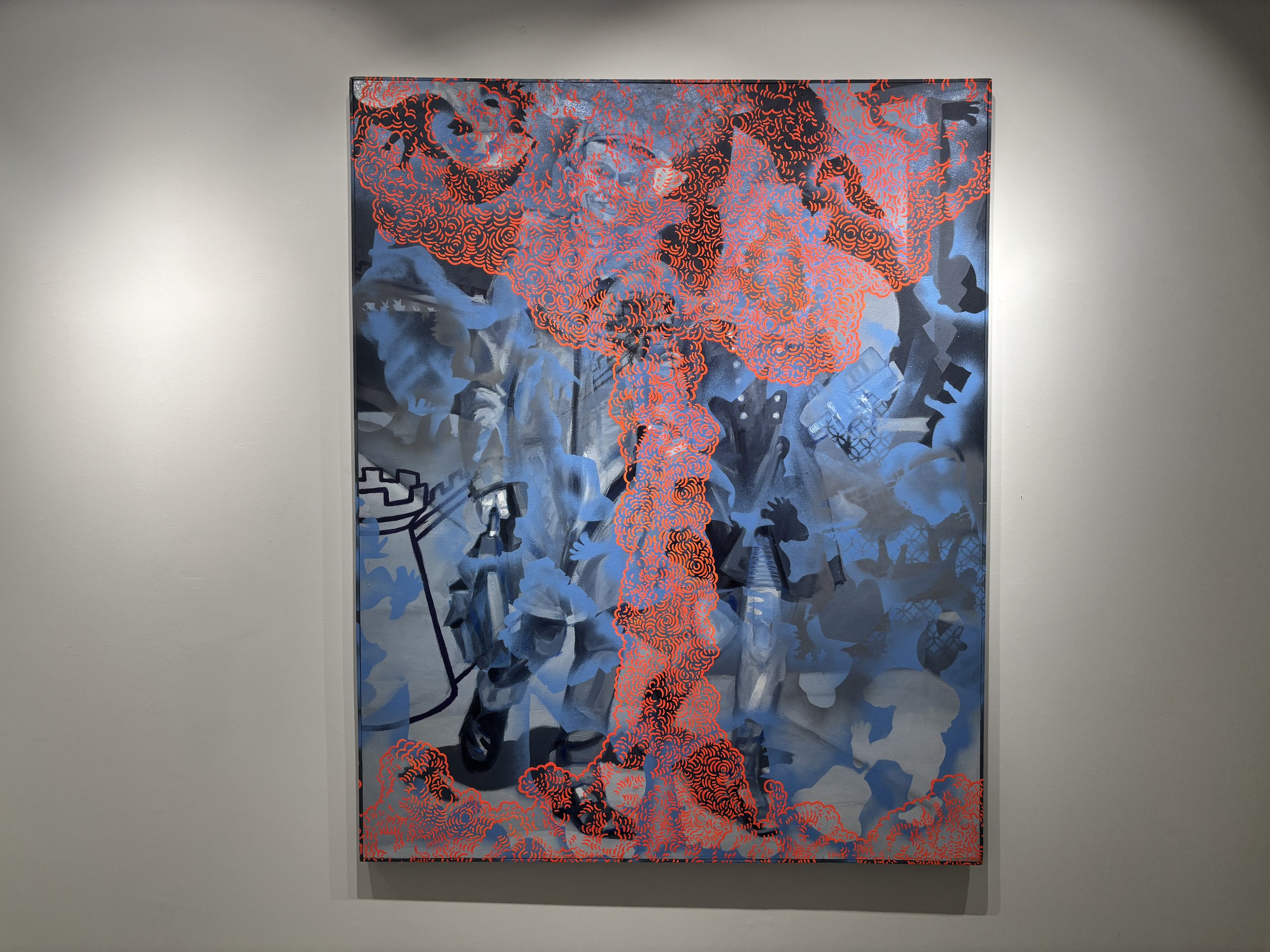 1. "Cream of Wheat"
oil, latex, charcoal, spray paint and One-Shot on stretched canvas with artist-made
frame
$5950.00