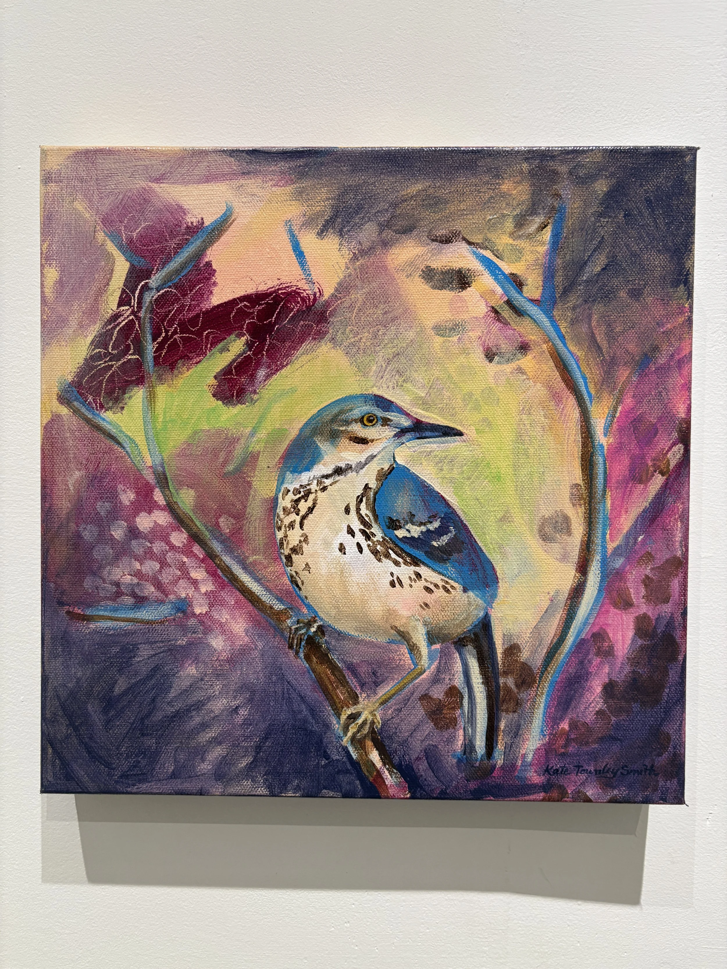 "Brown Thrasher in Blue" $300 sold
12x12
