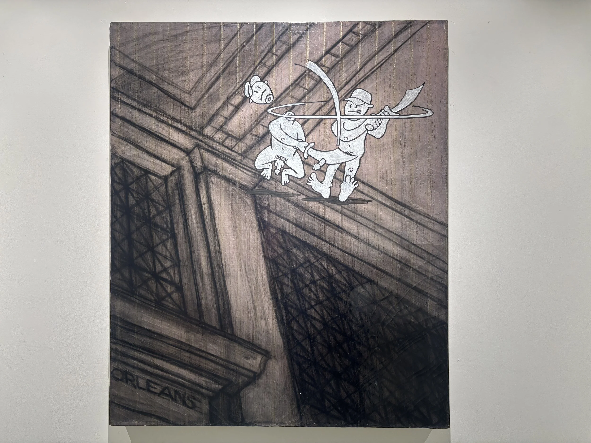 Y. "Gold Foil Pinstripes"
polyacrylic, latex, and Sharpie on stretched fabric
$3450.00