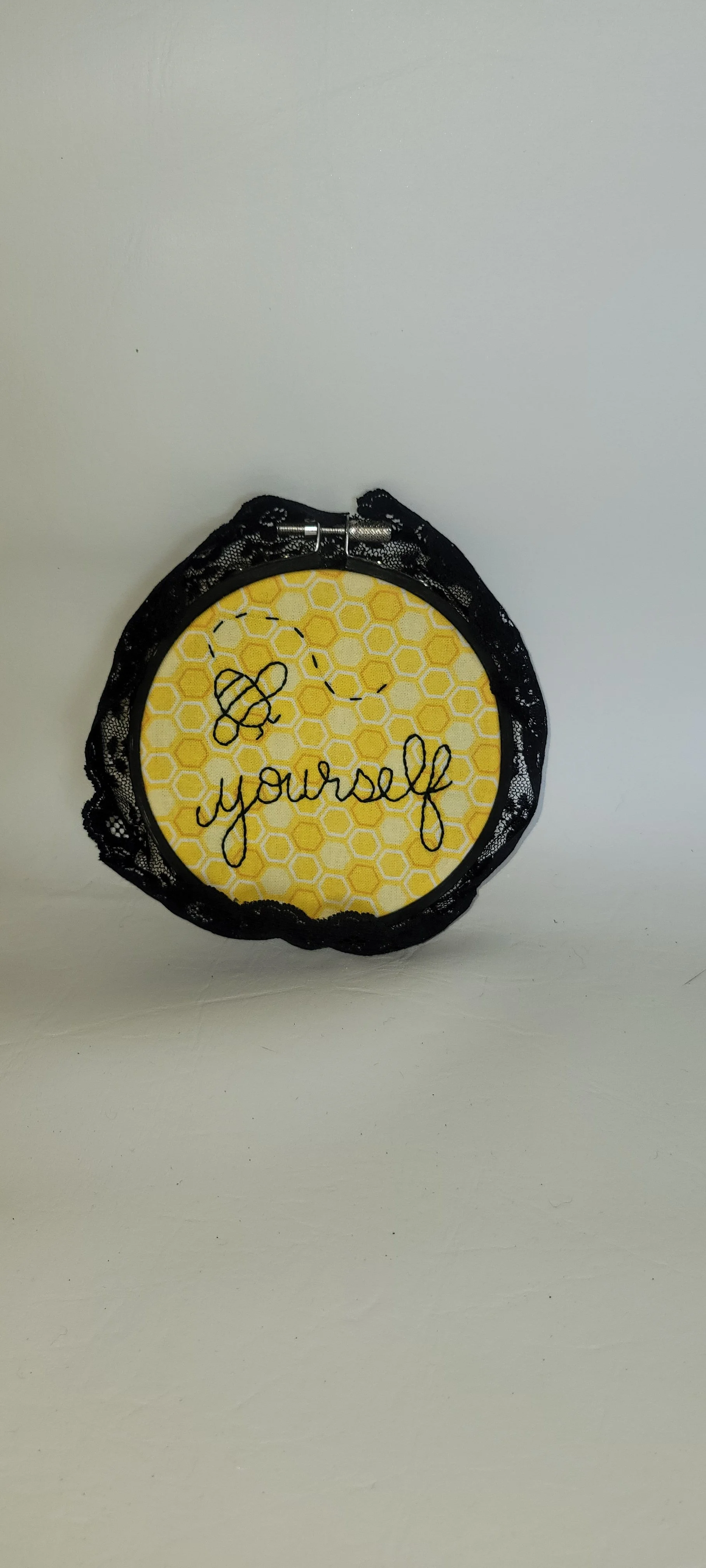 Bee Yourself Embroidery Hoop Art
