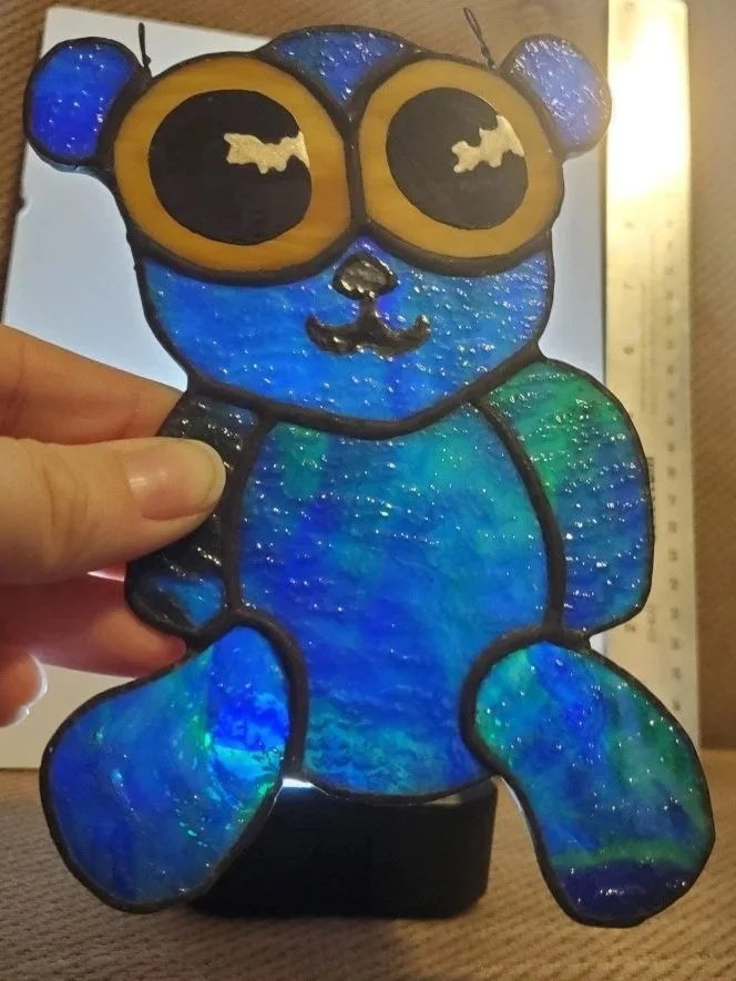 Blue Bear - Stained Glass Decor