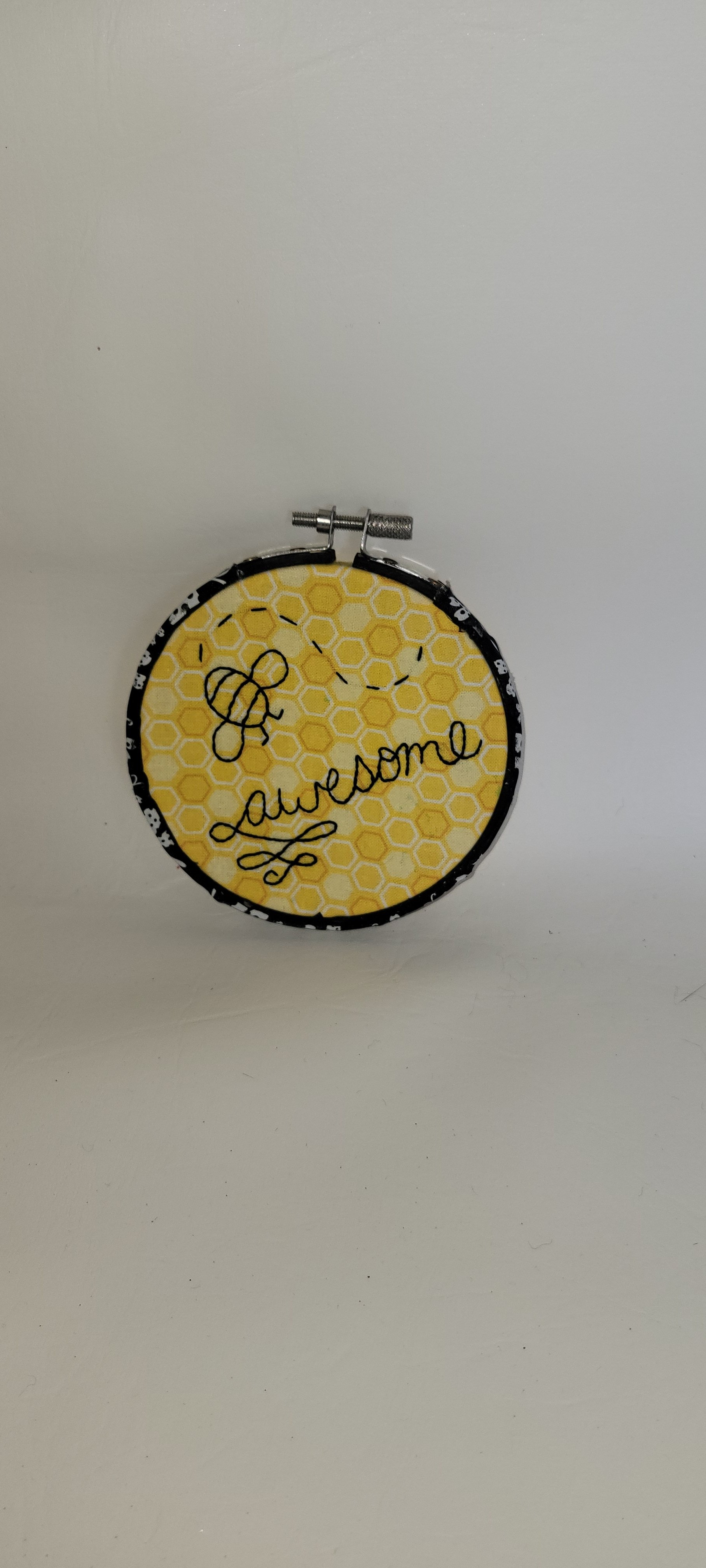 'Bee Awesome' Embroidery Hoop Art