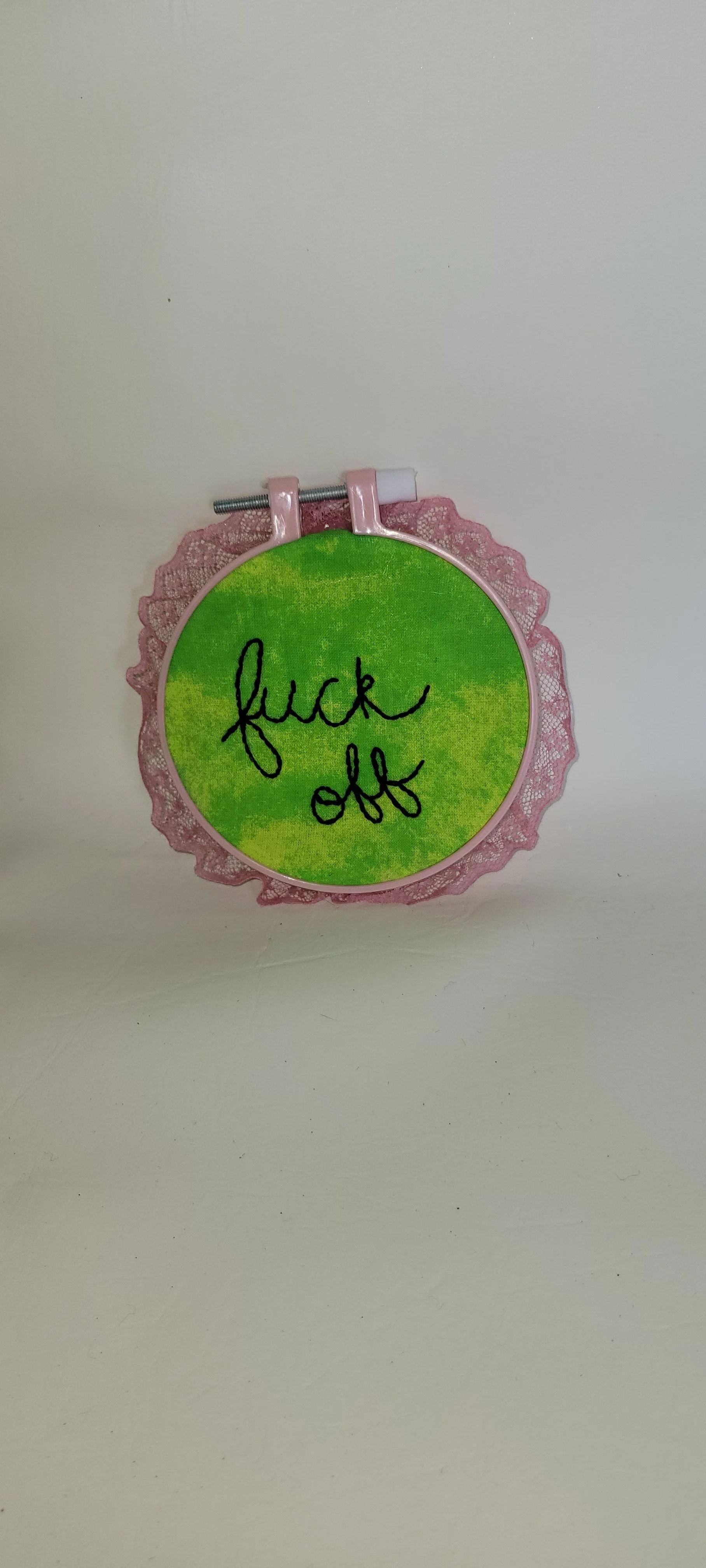 Whimsical Embroidered Humor Wall Art