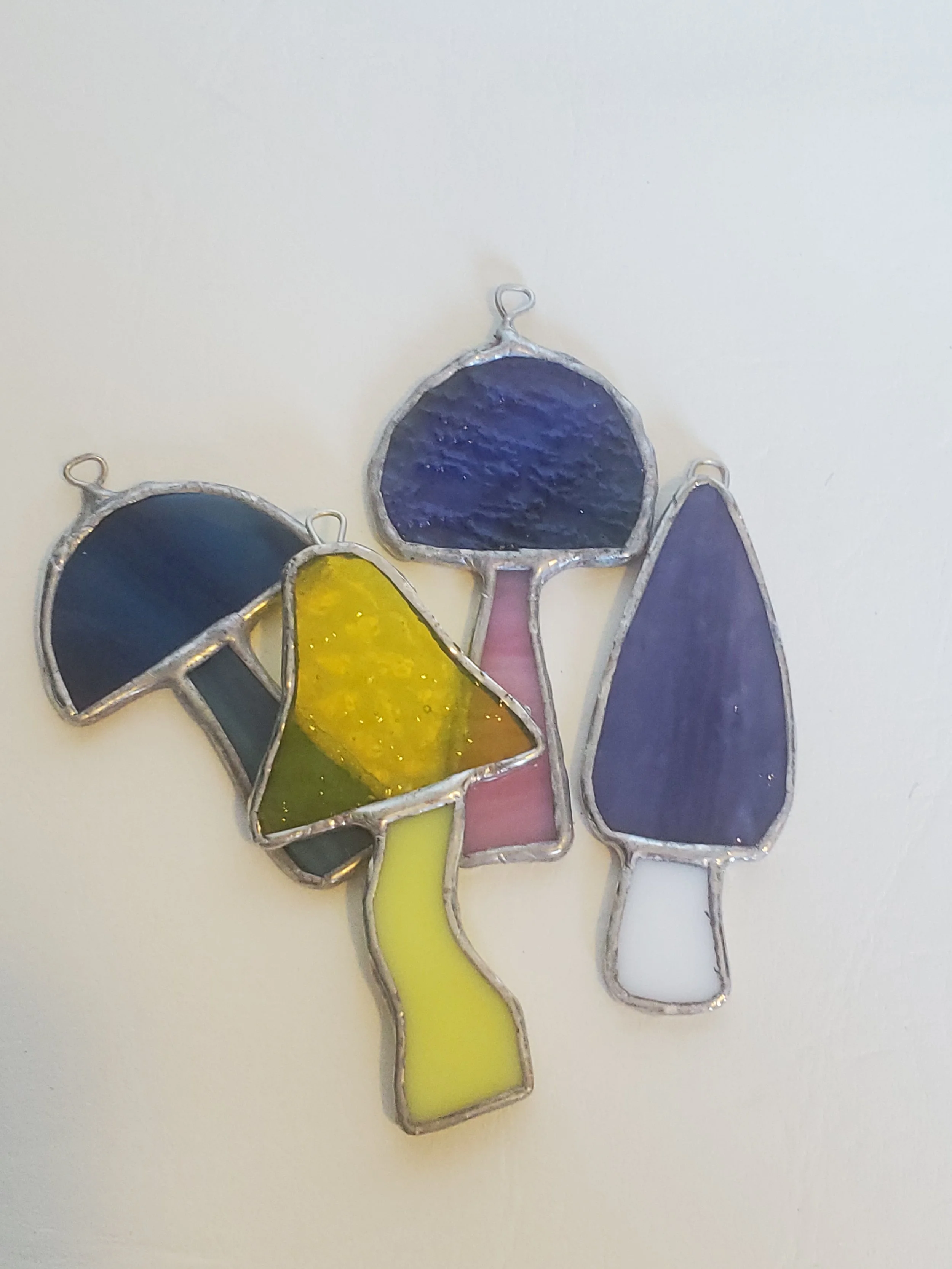 Enchanted Mushroom Stained Glass Ornaments