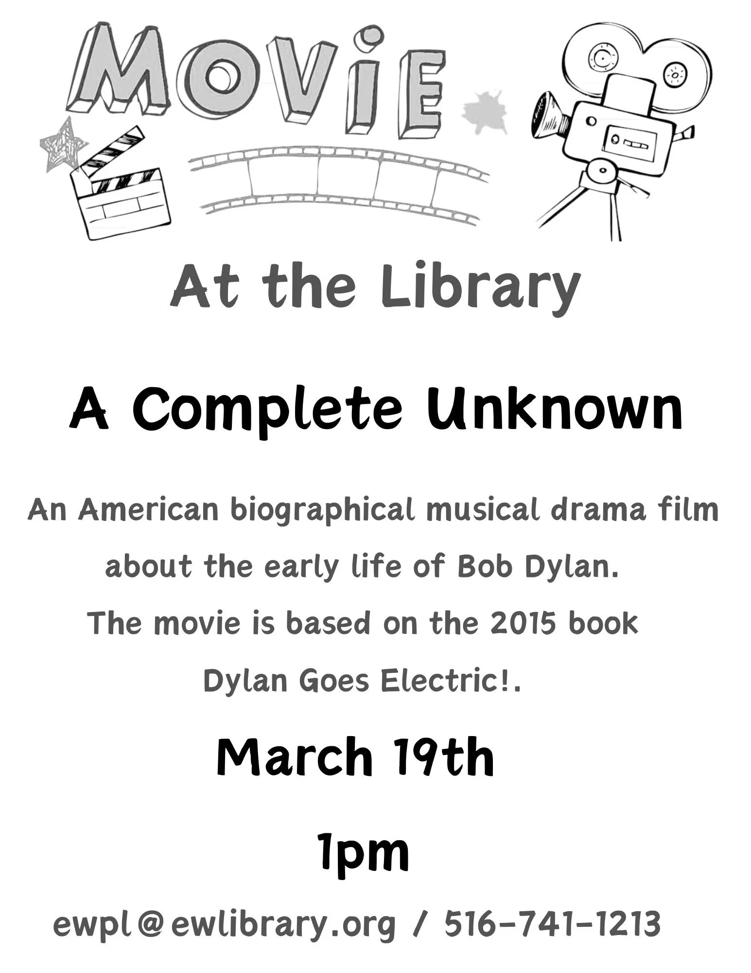 🎬 Movie at the Library: A Complete Unknown 🎶