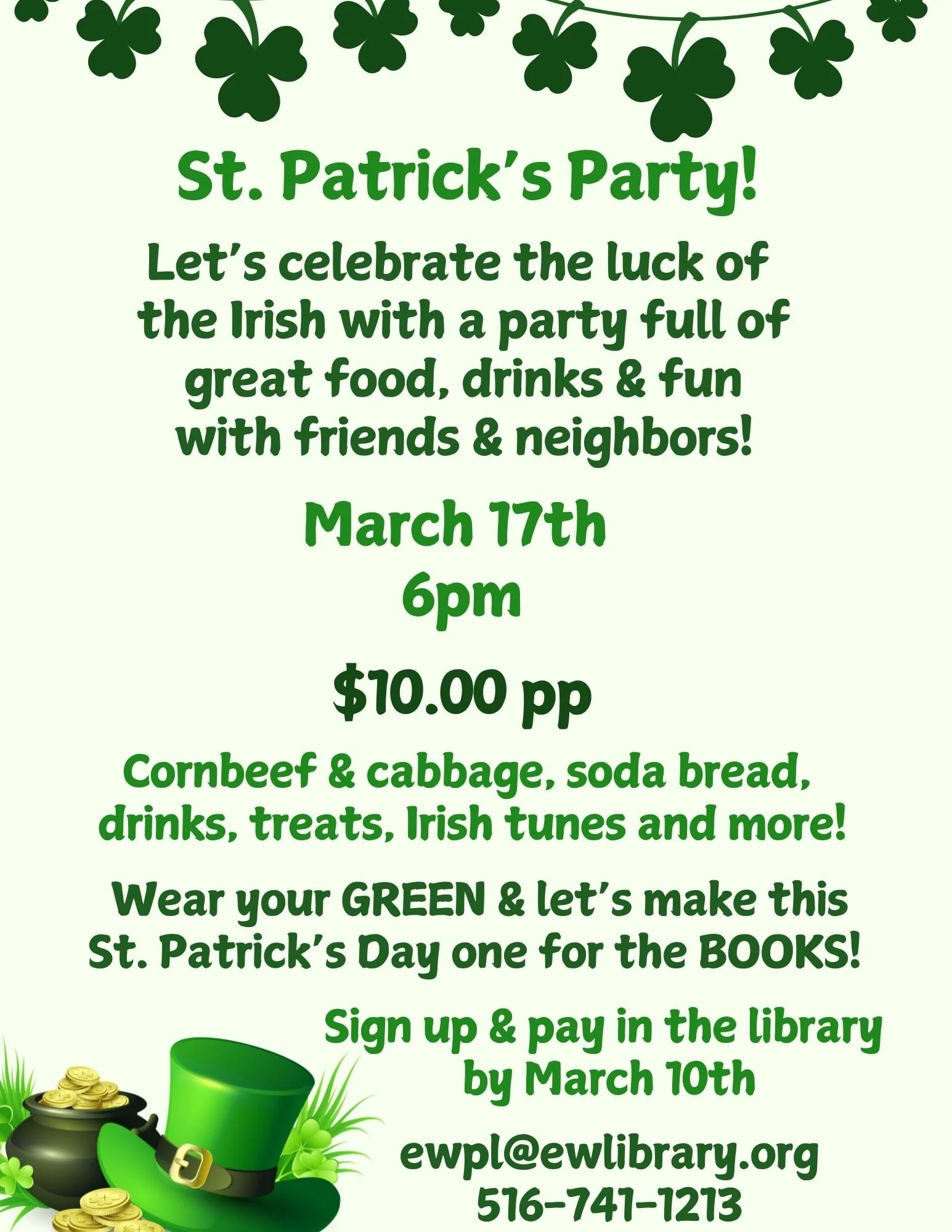 🍀 St. Patrick’s Party – Celebrate the Luck of the Irish! 