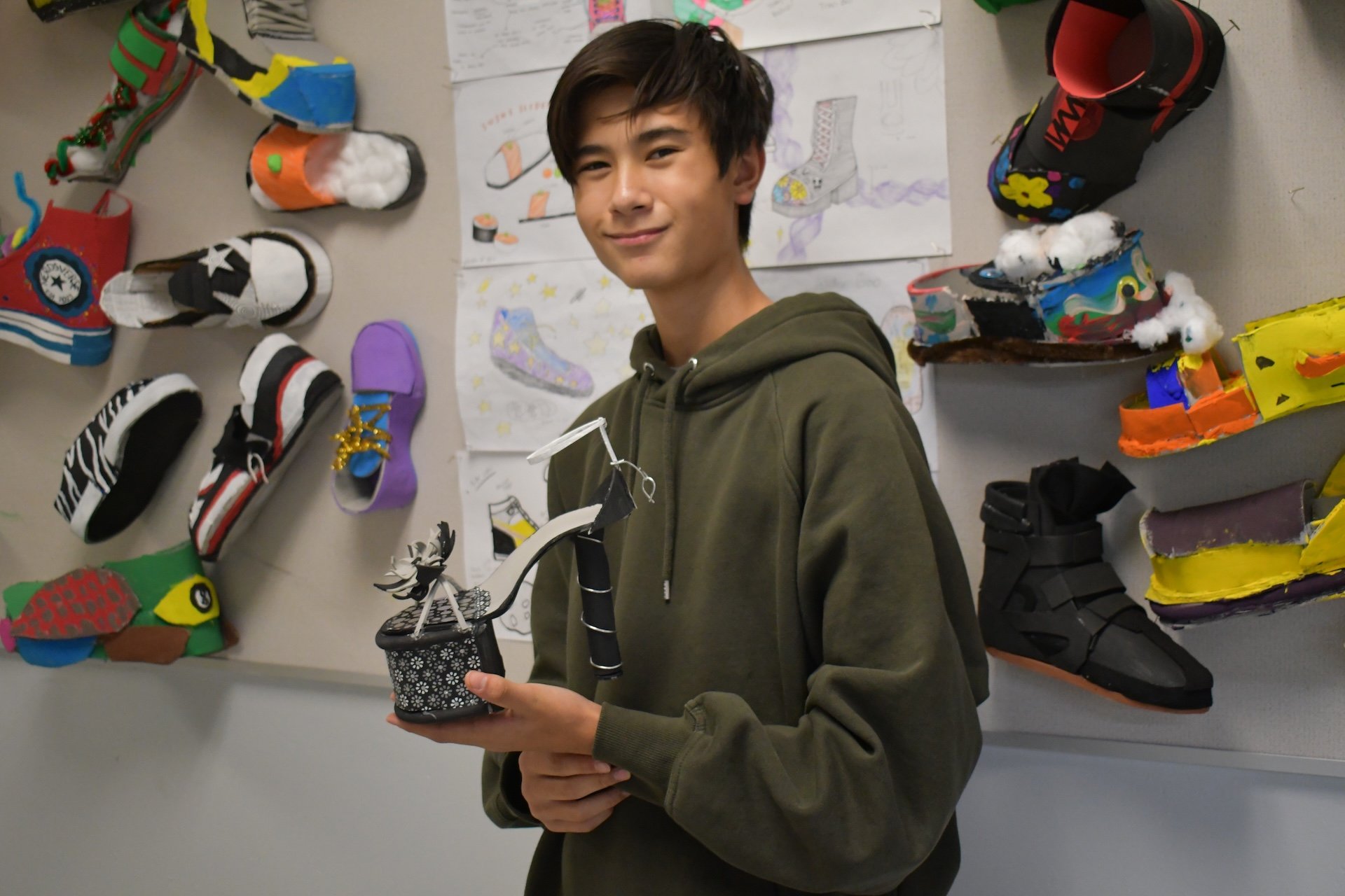 Herricks students step into creativity with shoe design project