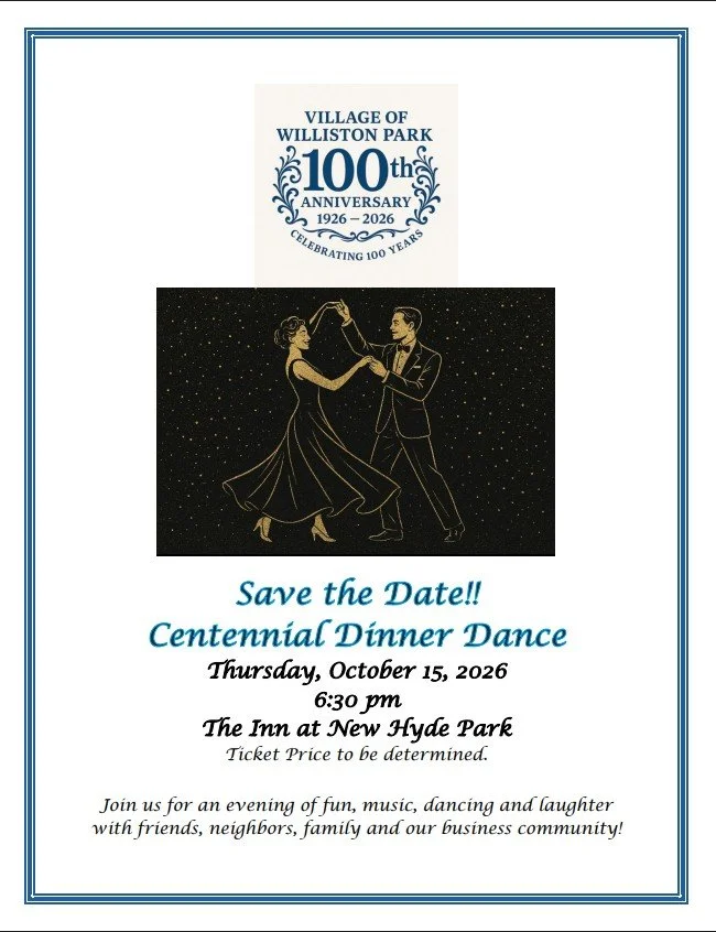 Save the Date: Williston Park Centennial Dinner Dance