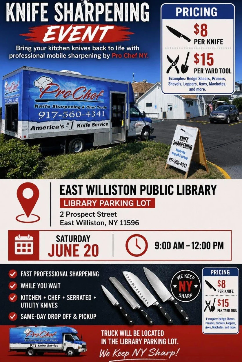 Knife Sharpening Event at East Williston Public Library
