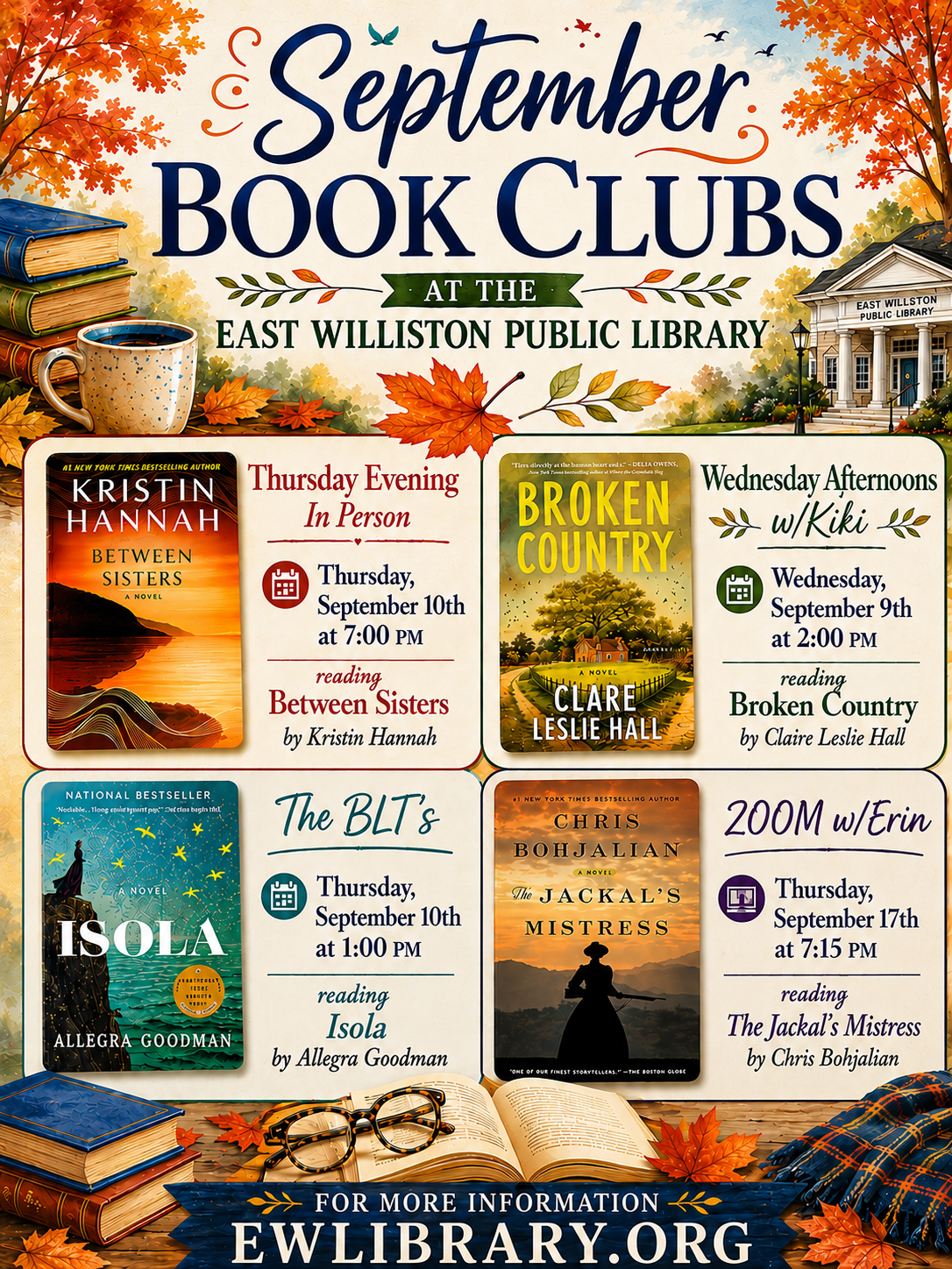 Join the Library’s September Book Clubs
