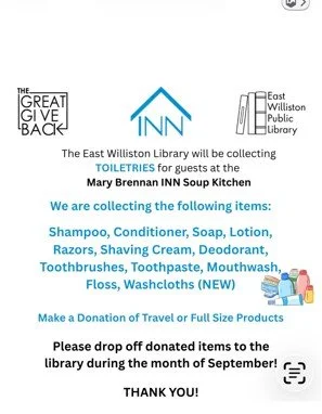 East Williston Library Collects Toiletries for The INN