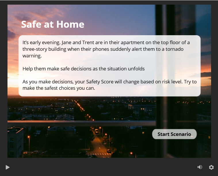Scenario-based interaction reinforces safe decision-making in a low-risk environment