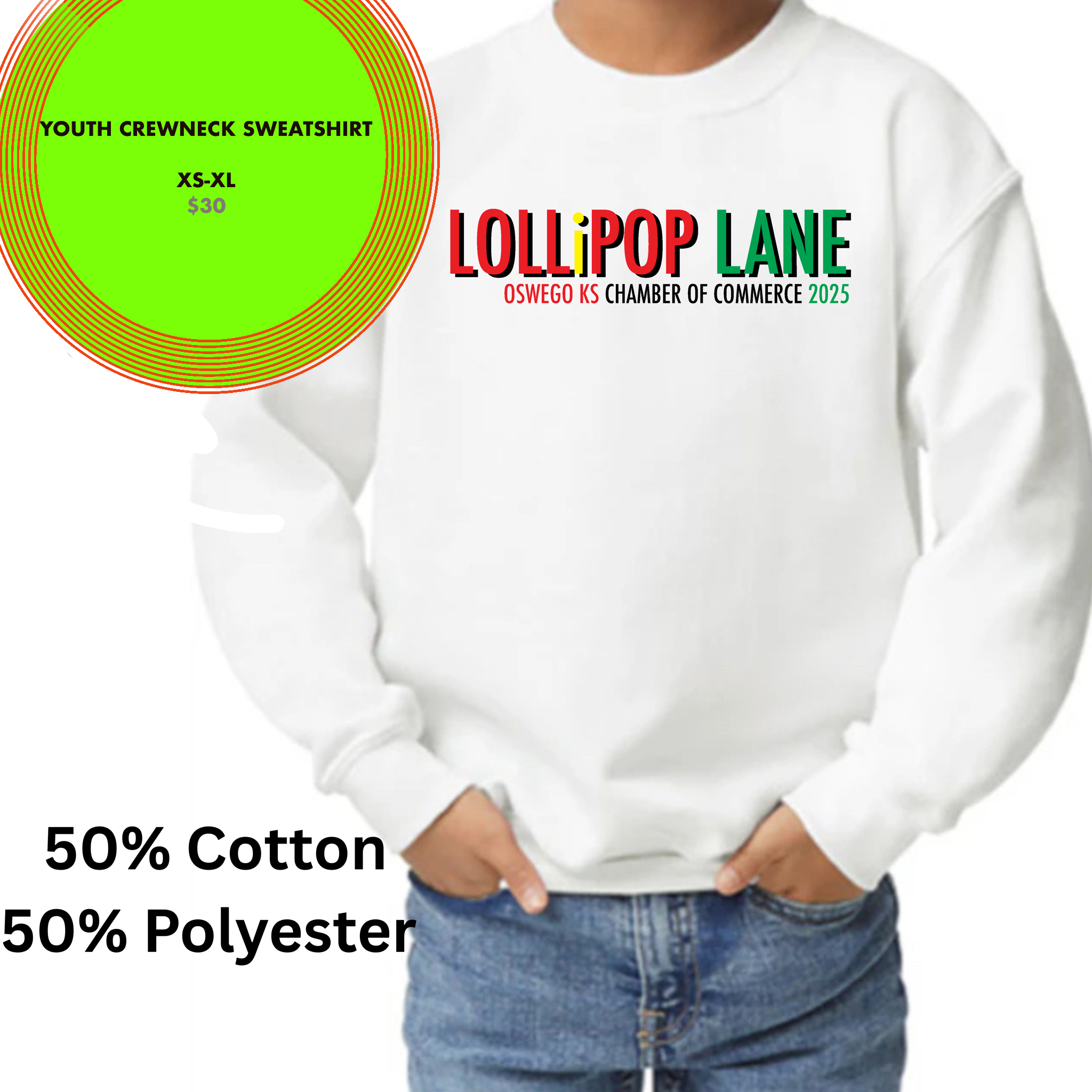 Lollipop Lane Youth Crewneck Sweatshirt