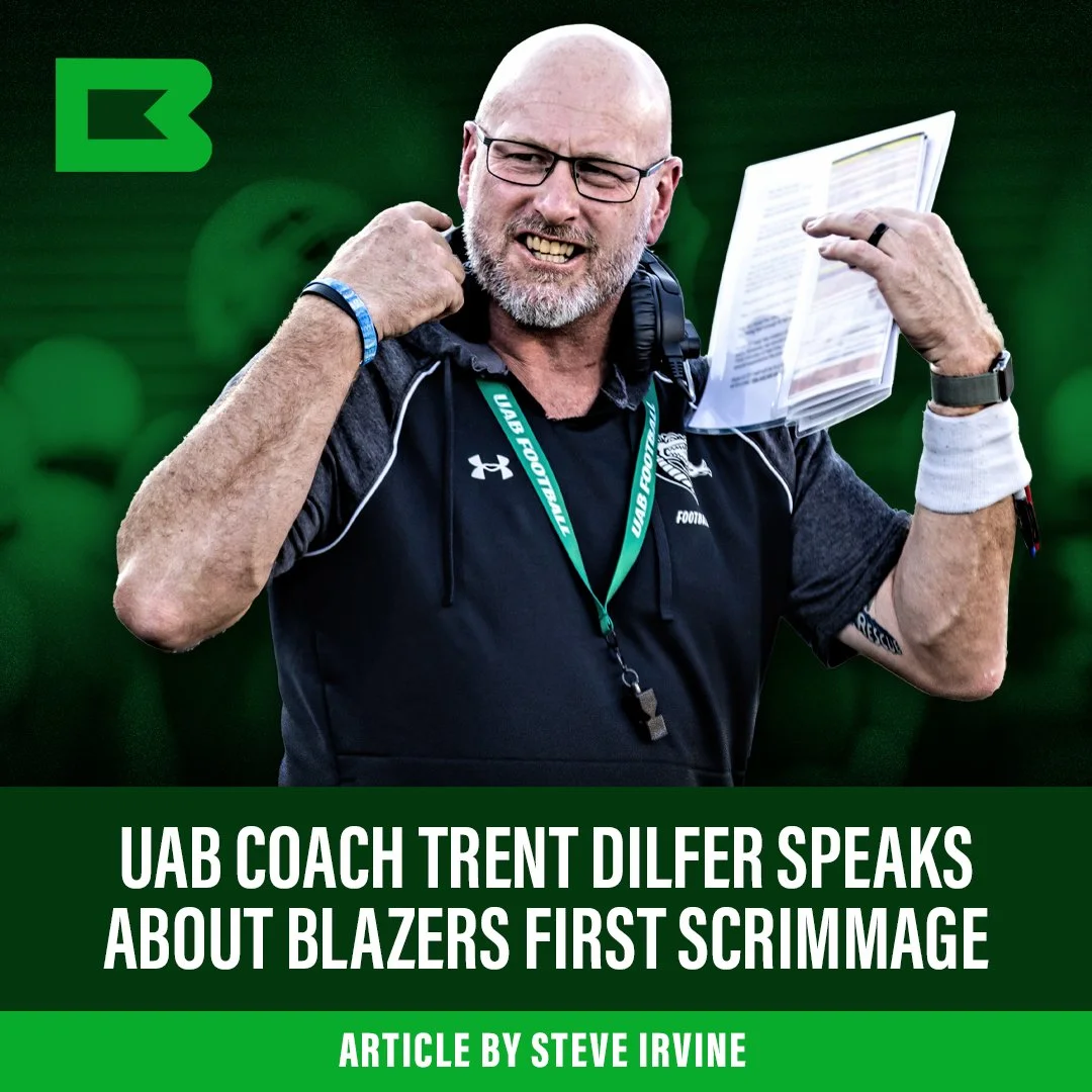 Trent Dilfer speaks with Steve Irvine about Blazers first scrimmage