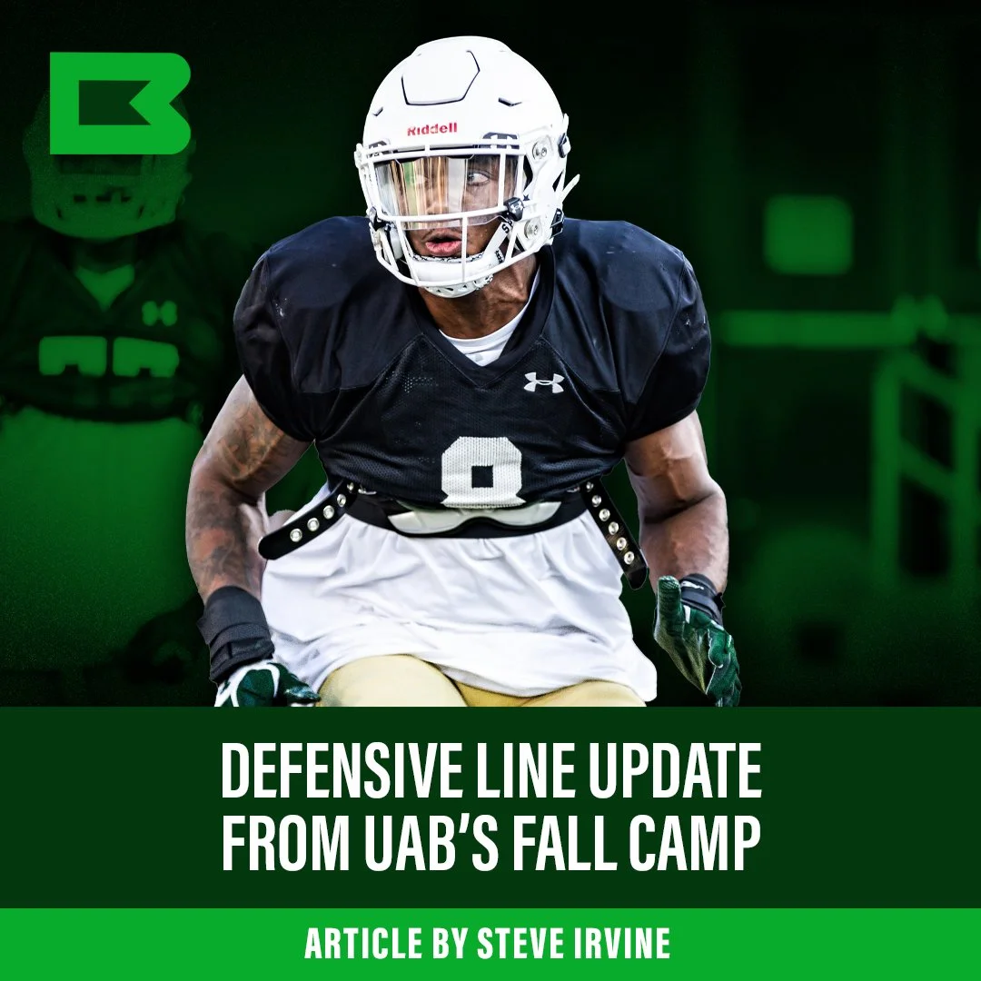 UAB DL Coach Miguel Patrick speaks about the Blazers’ defensive line