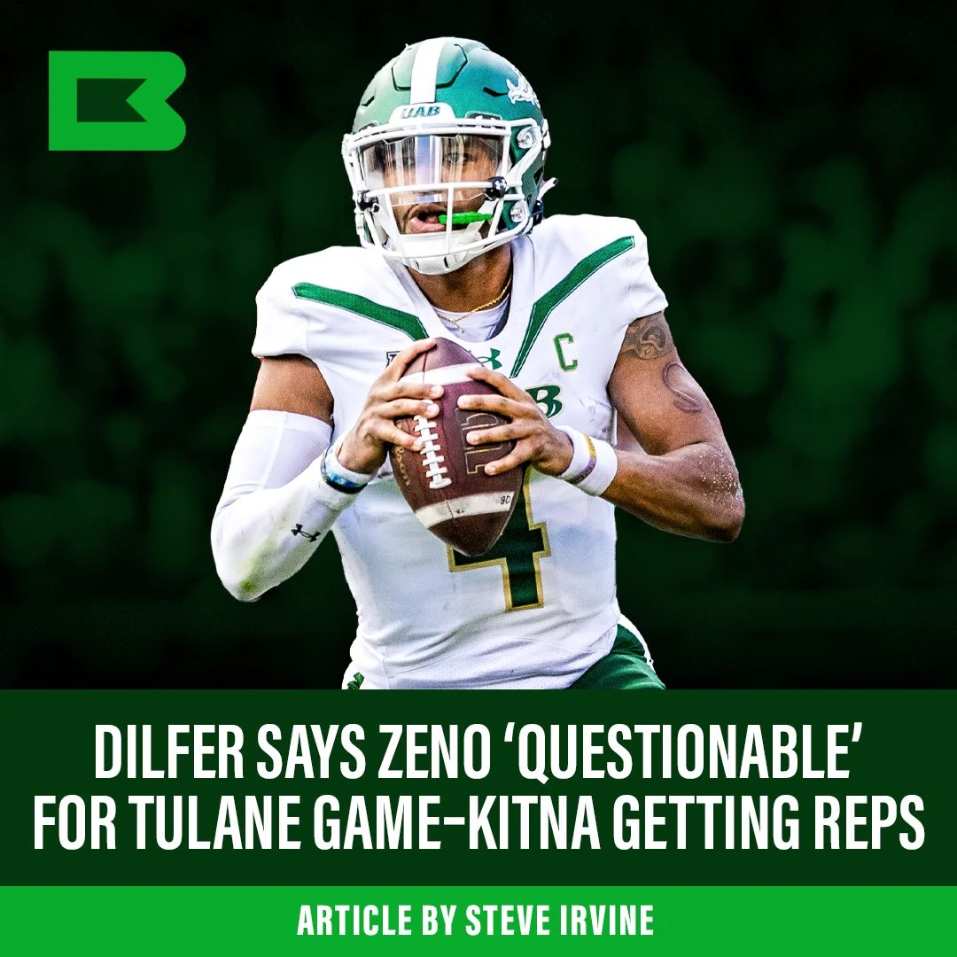 Dilfer says zeno ‘questionable’ for tulane game