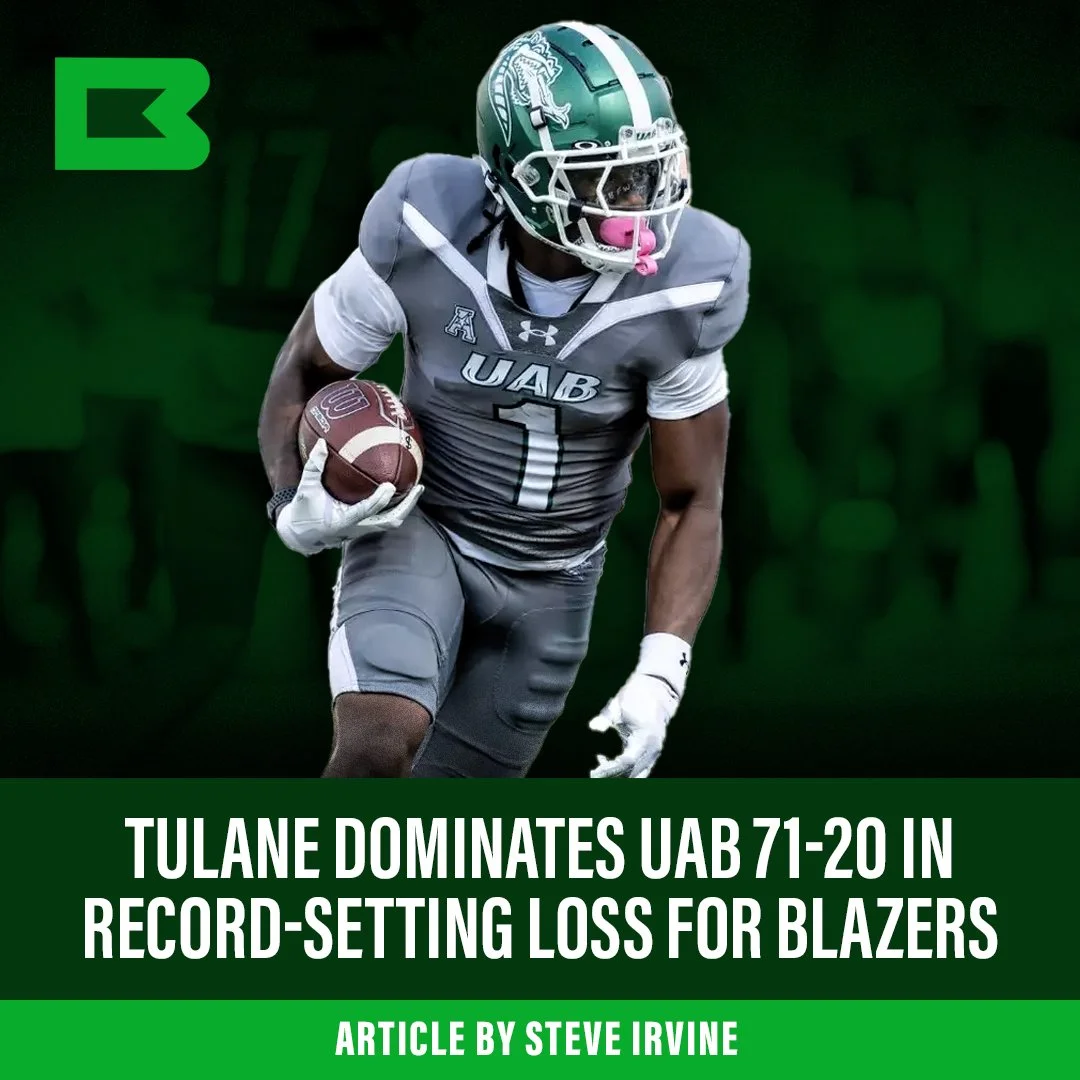 Tulane dominates uab 71-20 in record-setting loss for blazers