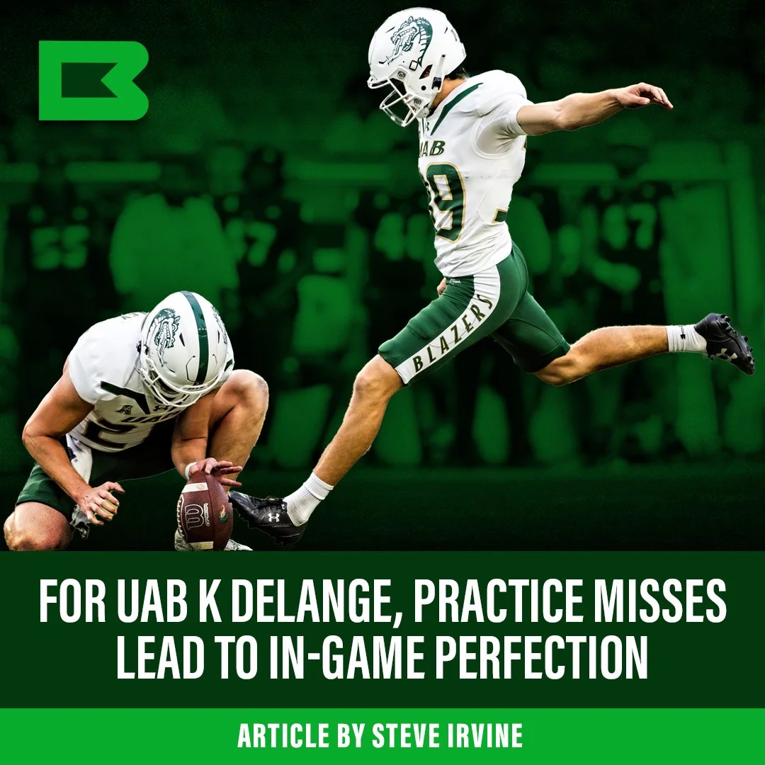 for uab k delange, practice misses lead to in-game perfection