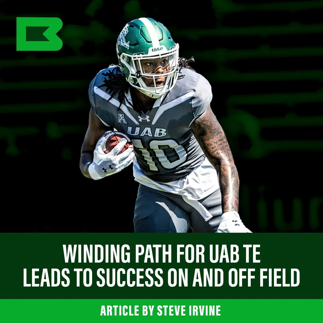 WINDING PATH FOR UAB Tight end LEADS TO SUCCESS ON AND OFF FIELD