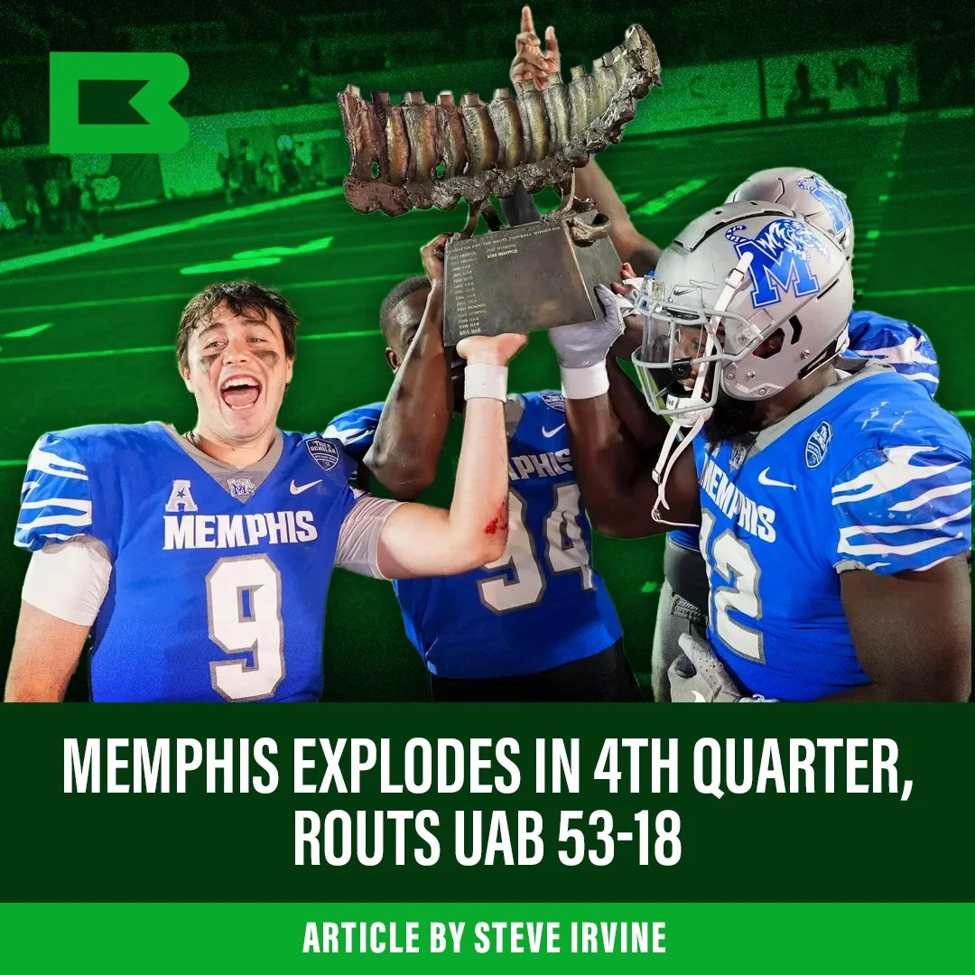 Memphis explodes in 4th, runs away from uab 53-18