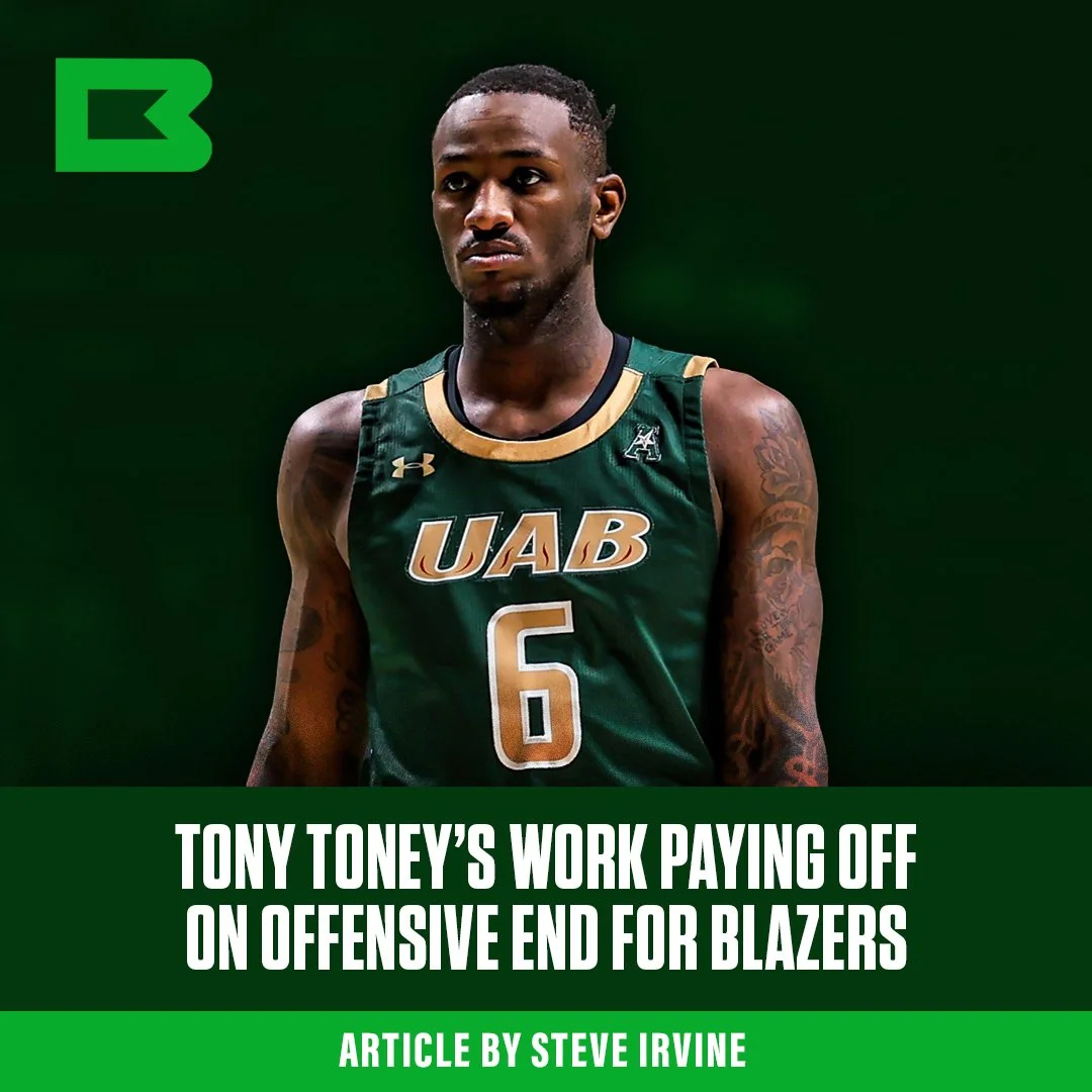 Toney’s work payING off ON offensive END FOR Blazers 