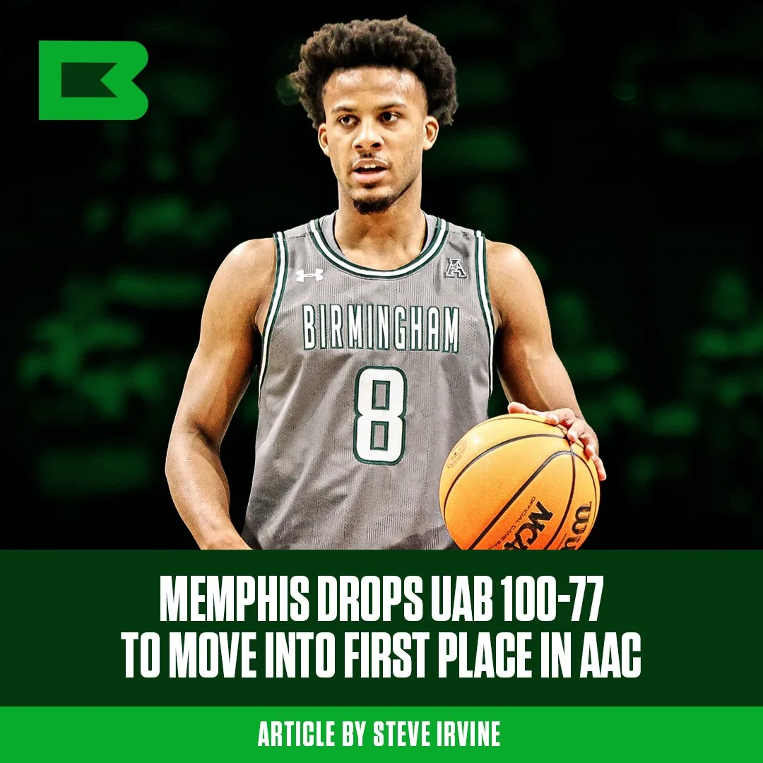 Memphis drops UAB 100-77 to move into first place in aac