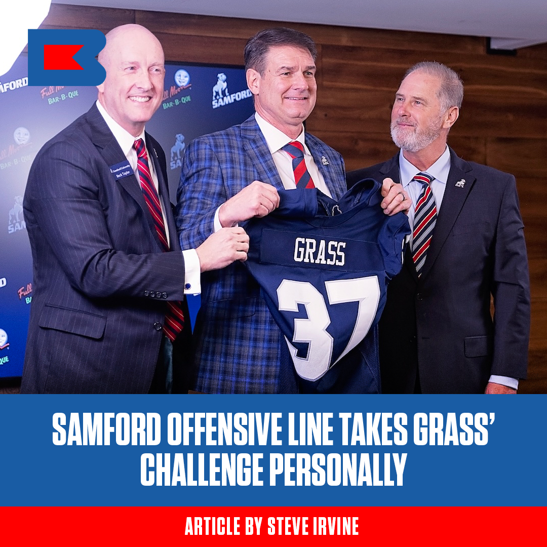 Samford Offensive Line Takes Grass’ Challenge Personally