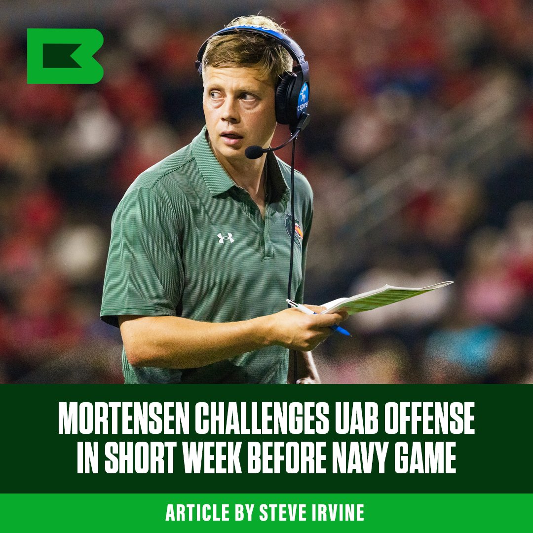 Mortensen Challenges UAB Offense In Short Week Before Navy Game