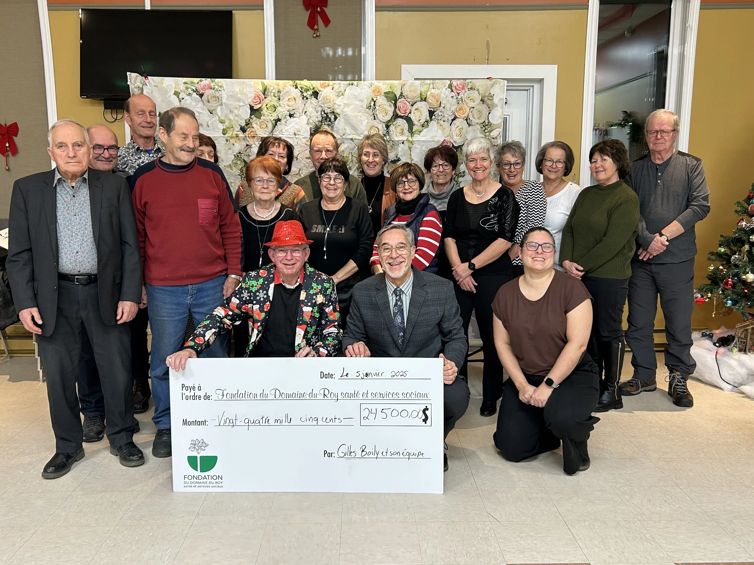 Remise du chèque de 24 500 $ le 5 janvier 2025