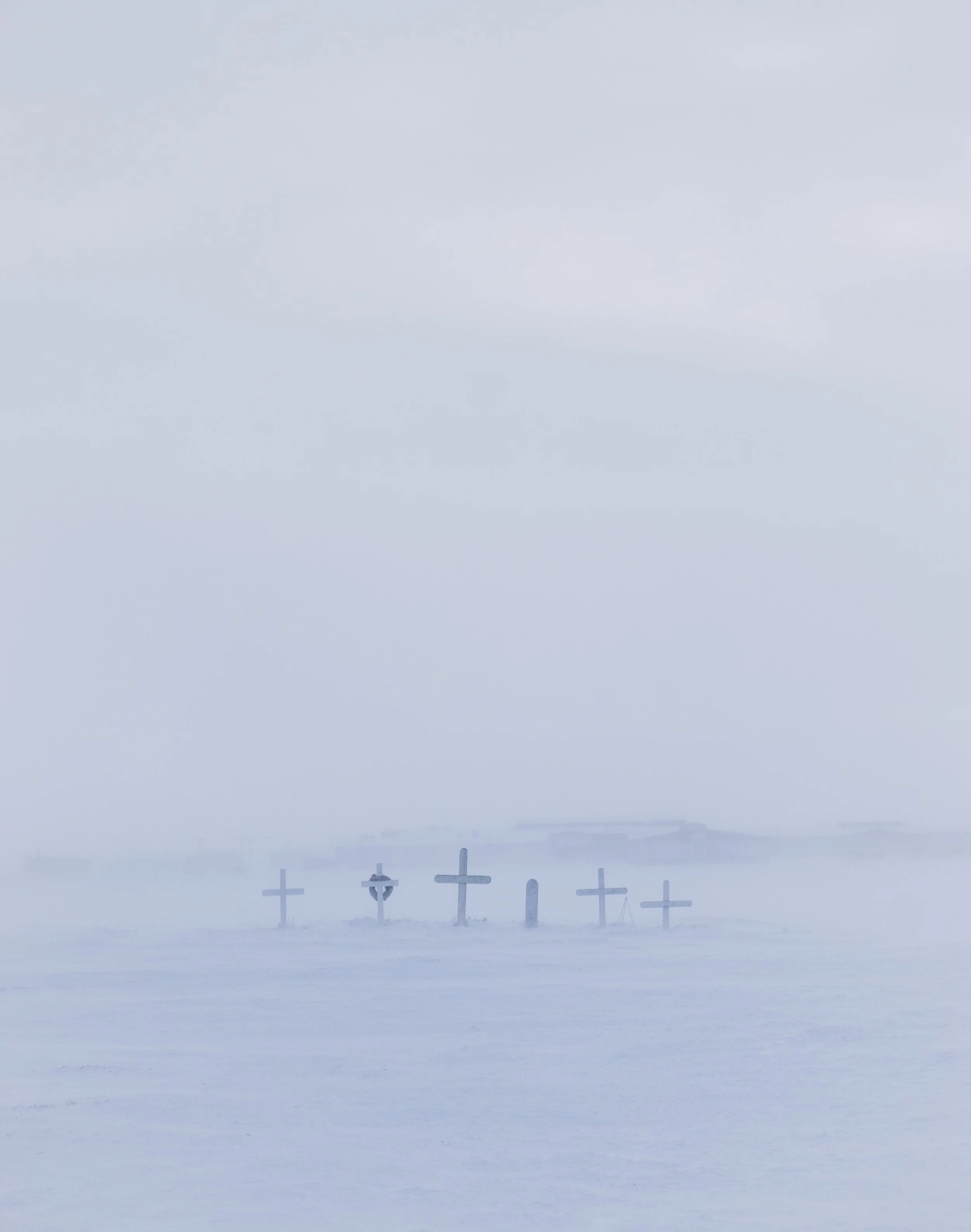 snowy graveyard in barrow alaska travel photography
