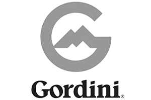 Gordini logo featuring a stylized "G" with a mountain motif.