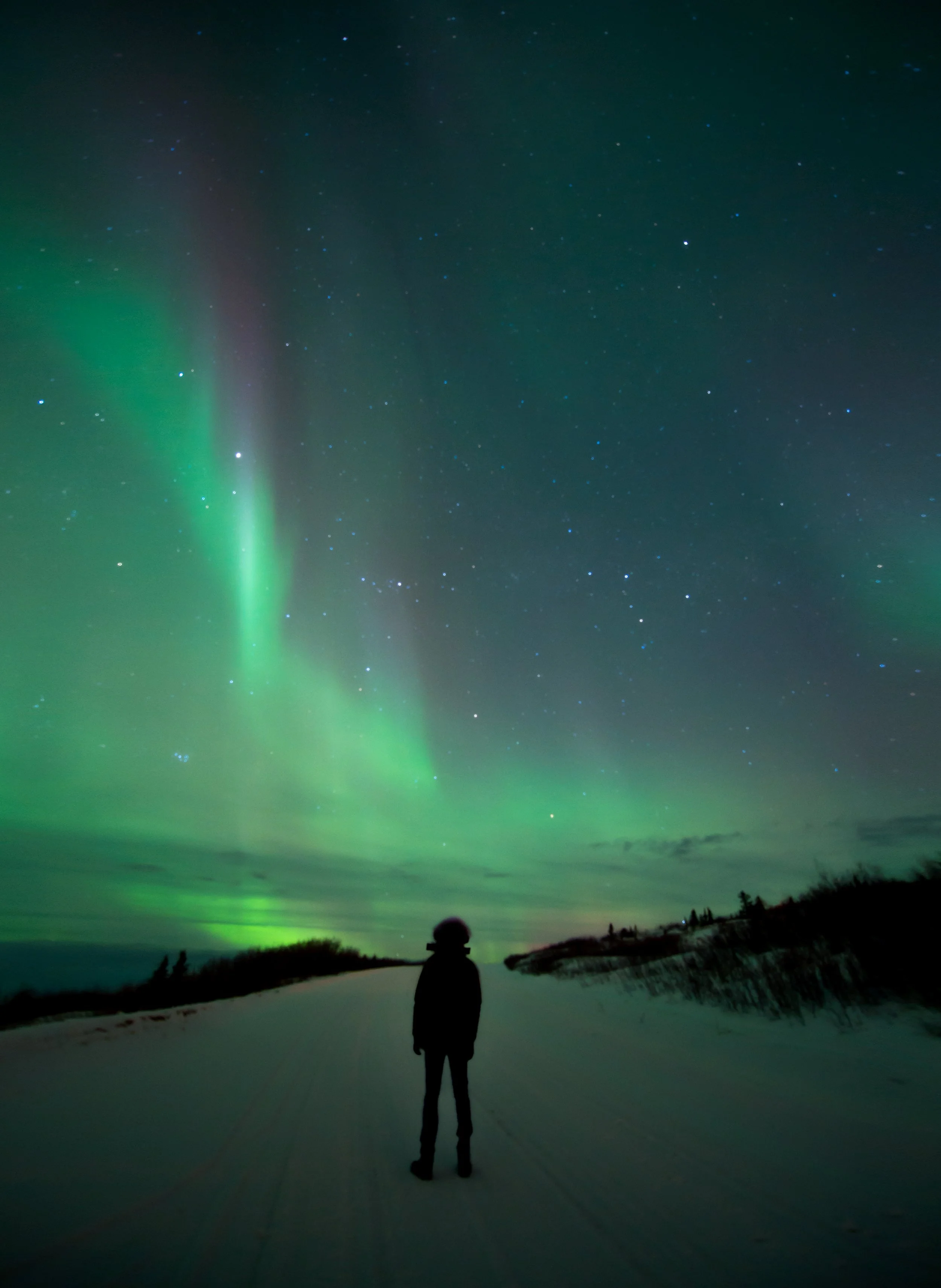 michael heeney self portrait under northern lights aurora borealis at murphy dome alaska
