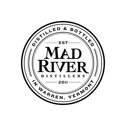 Mad River Distillers logo, established 2011, Warren, Vermont.