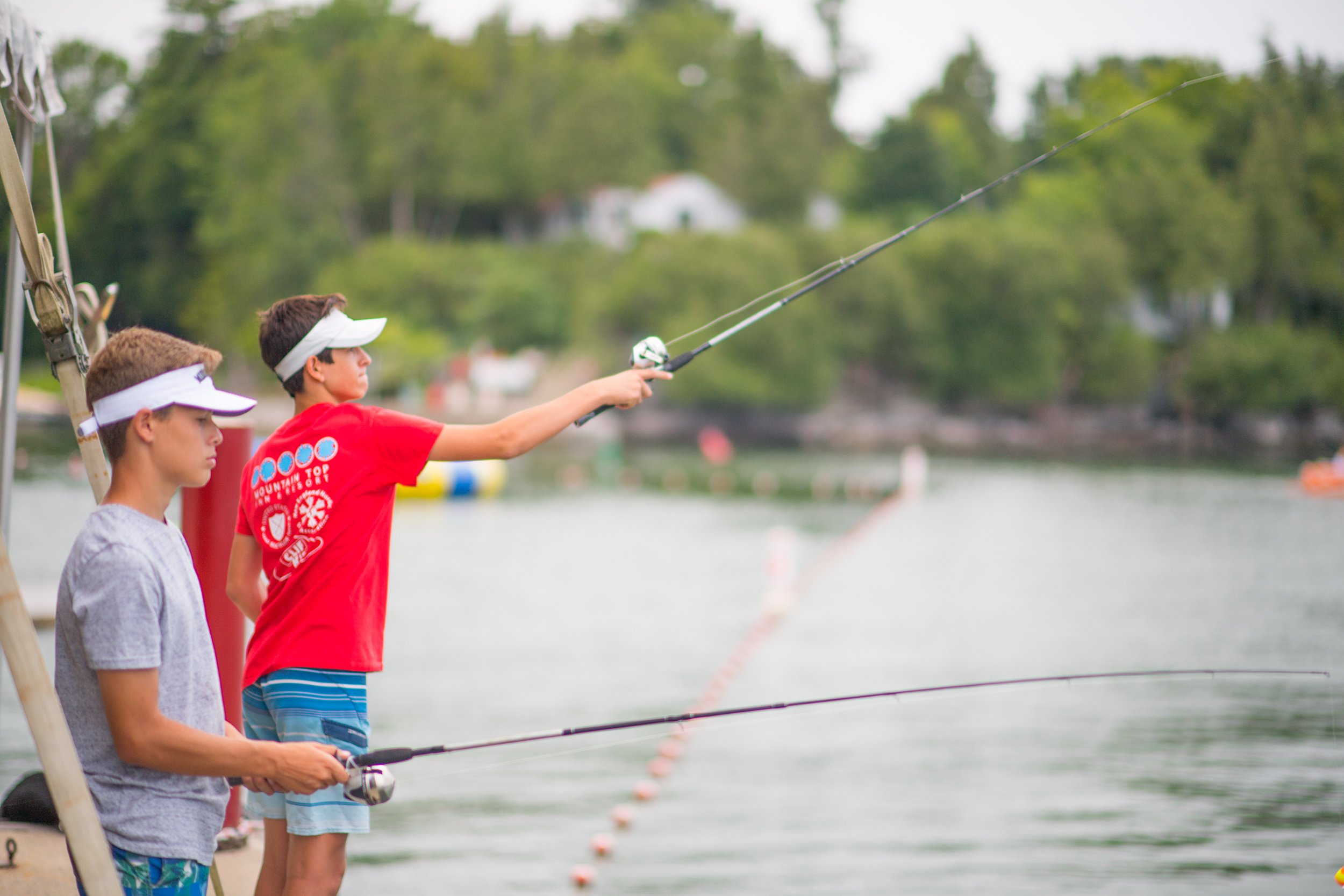 two boys fishing in vermont
