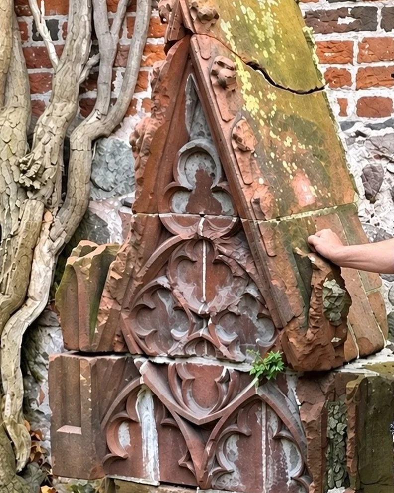 Touching history at Malbork Castle. This Gothic terracotta architectural detail may date back to the 14th or 15th century, potentially making it around 600&ndash;700 years old. Amazing to see the craftsmanship that went into these medieval architectu