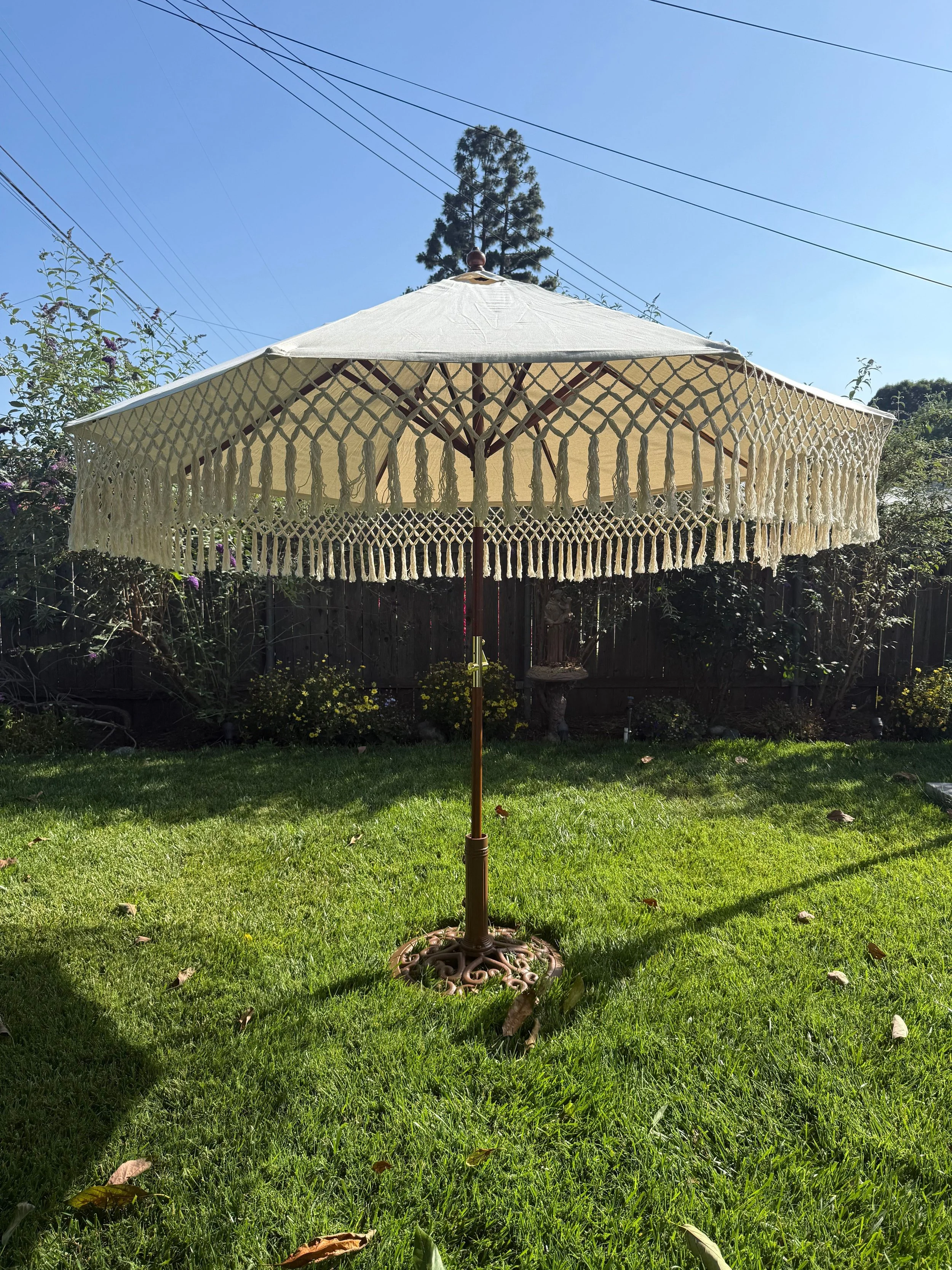 Fringe Umbrella Rental with Base | Event Rentals