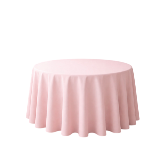 Round Pastel Pink 120" Tablecloth Rental