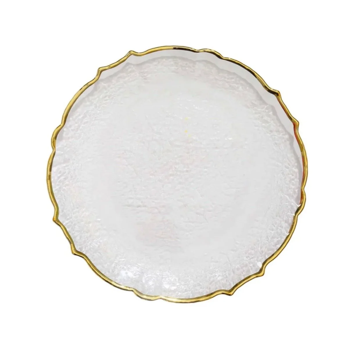 Gold Trimmed Clear Glass Charger Plate