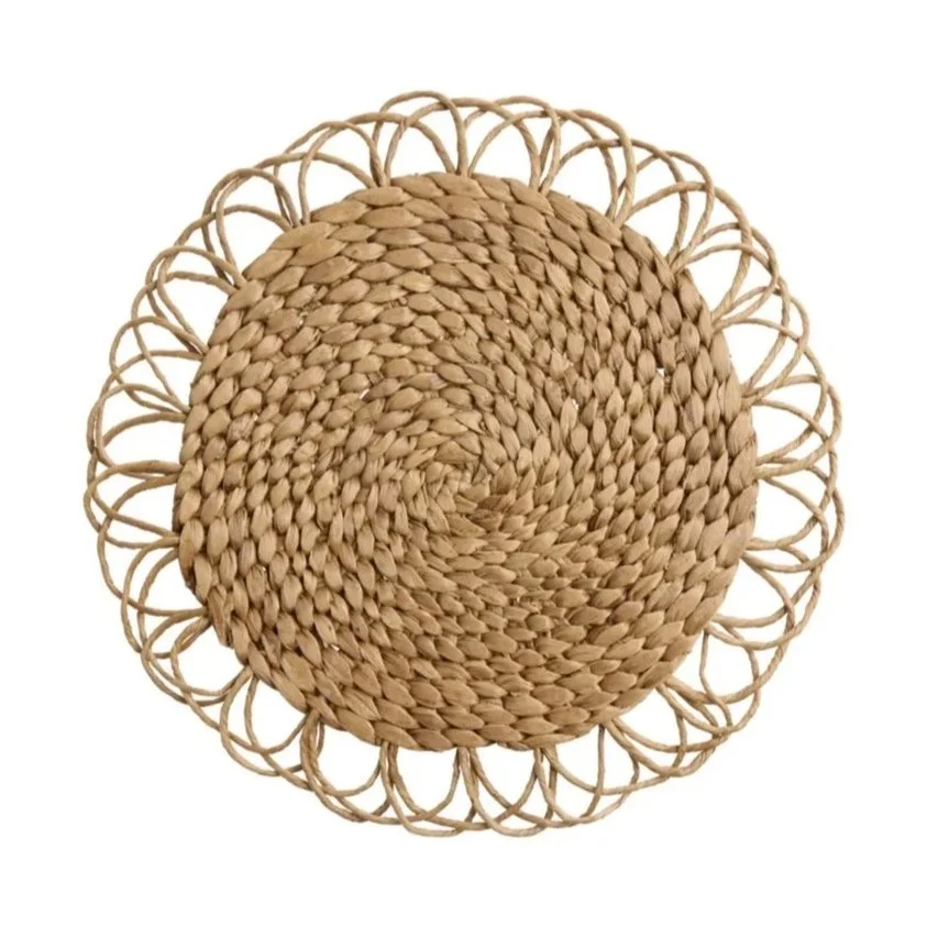 Rattan Flower Placemat Rental | Event Rentals in Los Angeles & Orange County