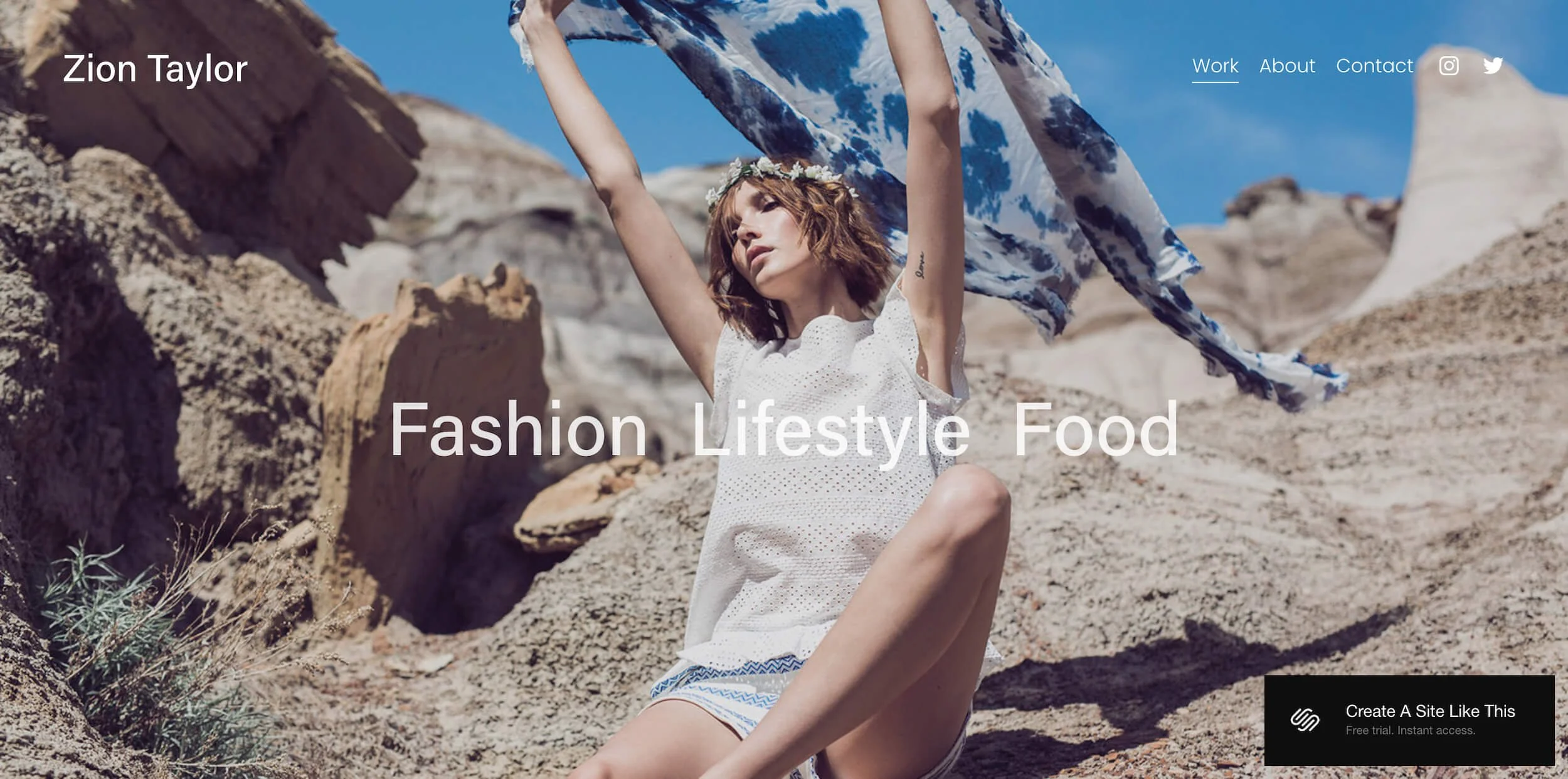 Portfolio page in the Zion template.