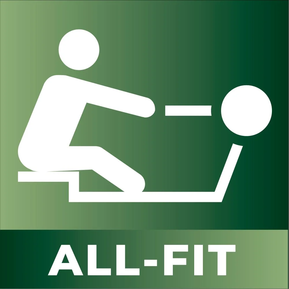 ALL-FIT group fitness class icon, person using a rowing machine