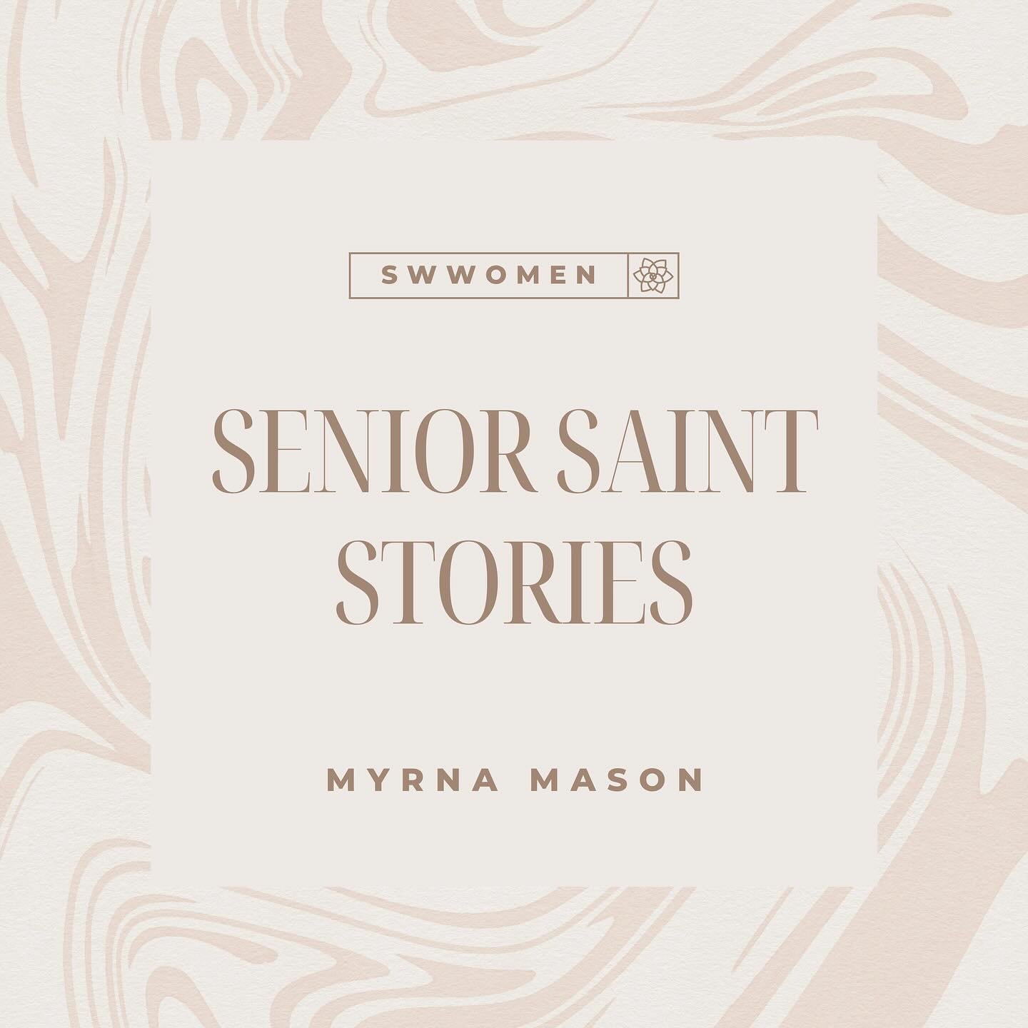 This week on the blog, we are continuing our new series on Senior Saints in our congregation and getting to know them better! This week, we get the privilege of hearing from Myrna Mason.

Click the link in our bio to read her story 🤍

#swwomen #swwo