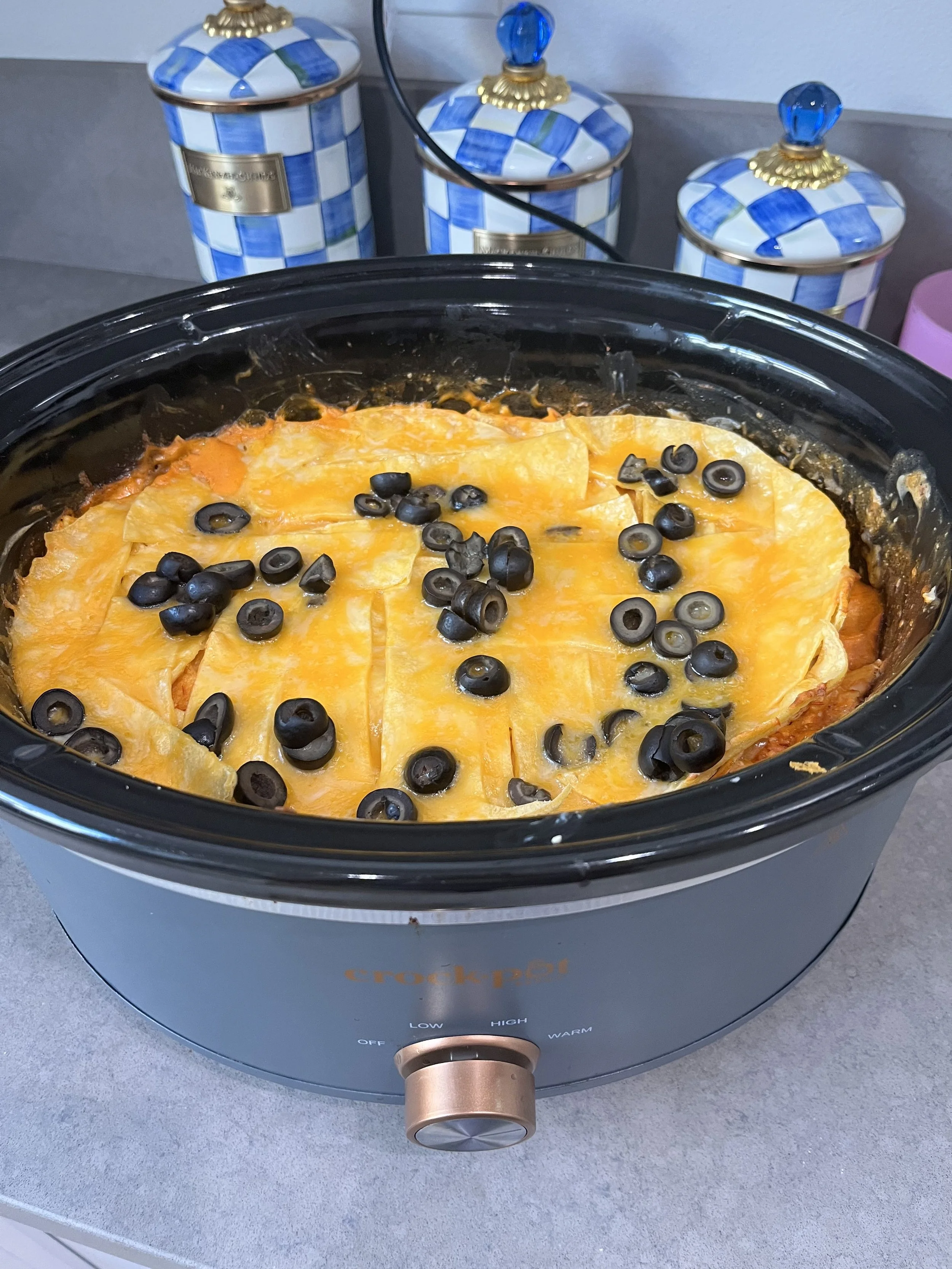 Crockpot Cream Cheese Chicken Enchiladas