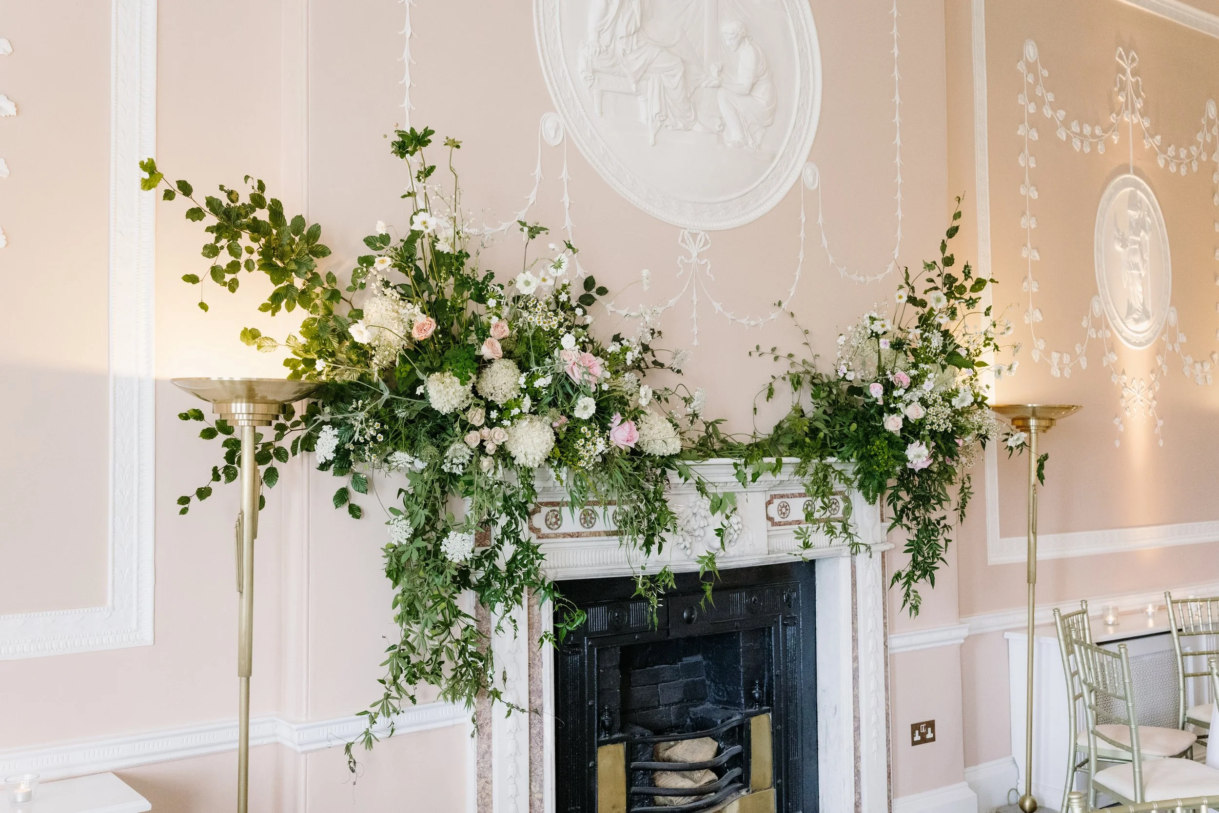 The fireplace in the Lady Helen room, Mount Juliet Estate. Photo ny Elaine Barker Photography