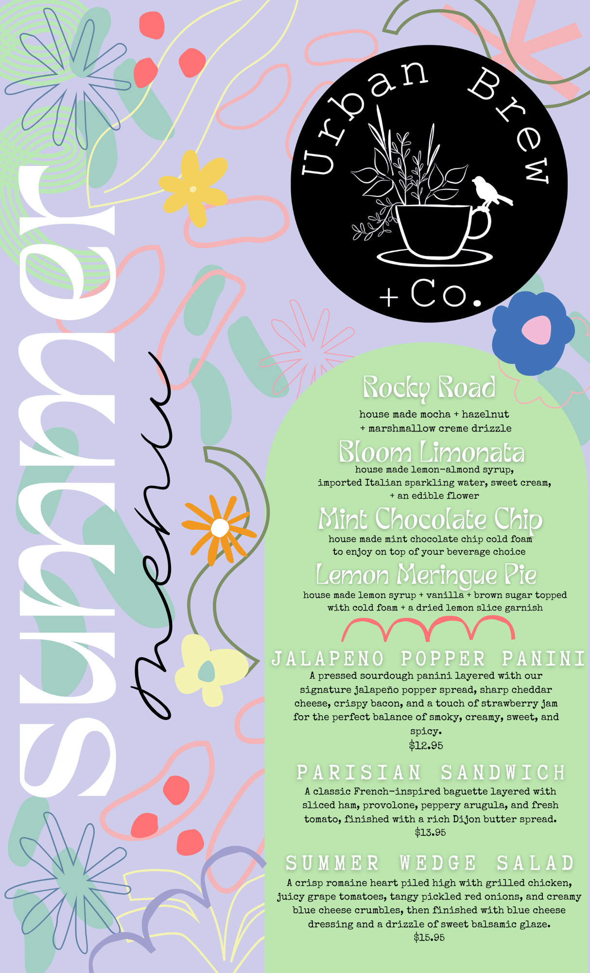 Summer 2026 Menu