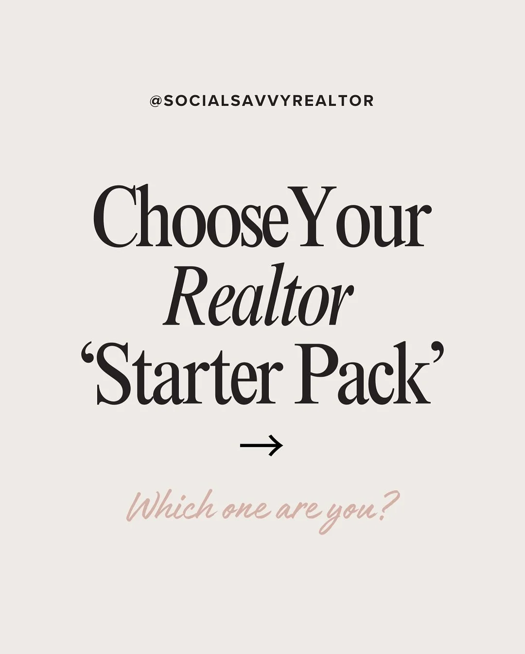 There&rsquo;s no one way to do this job (but there are definitely a few common signs). 🧋

Whether you&rsquo;re the coffee-fueled Realtor, the data-driven expert, or the content-creating queen, there&rsquo;s a starter pack with your name on it.

Swip