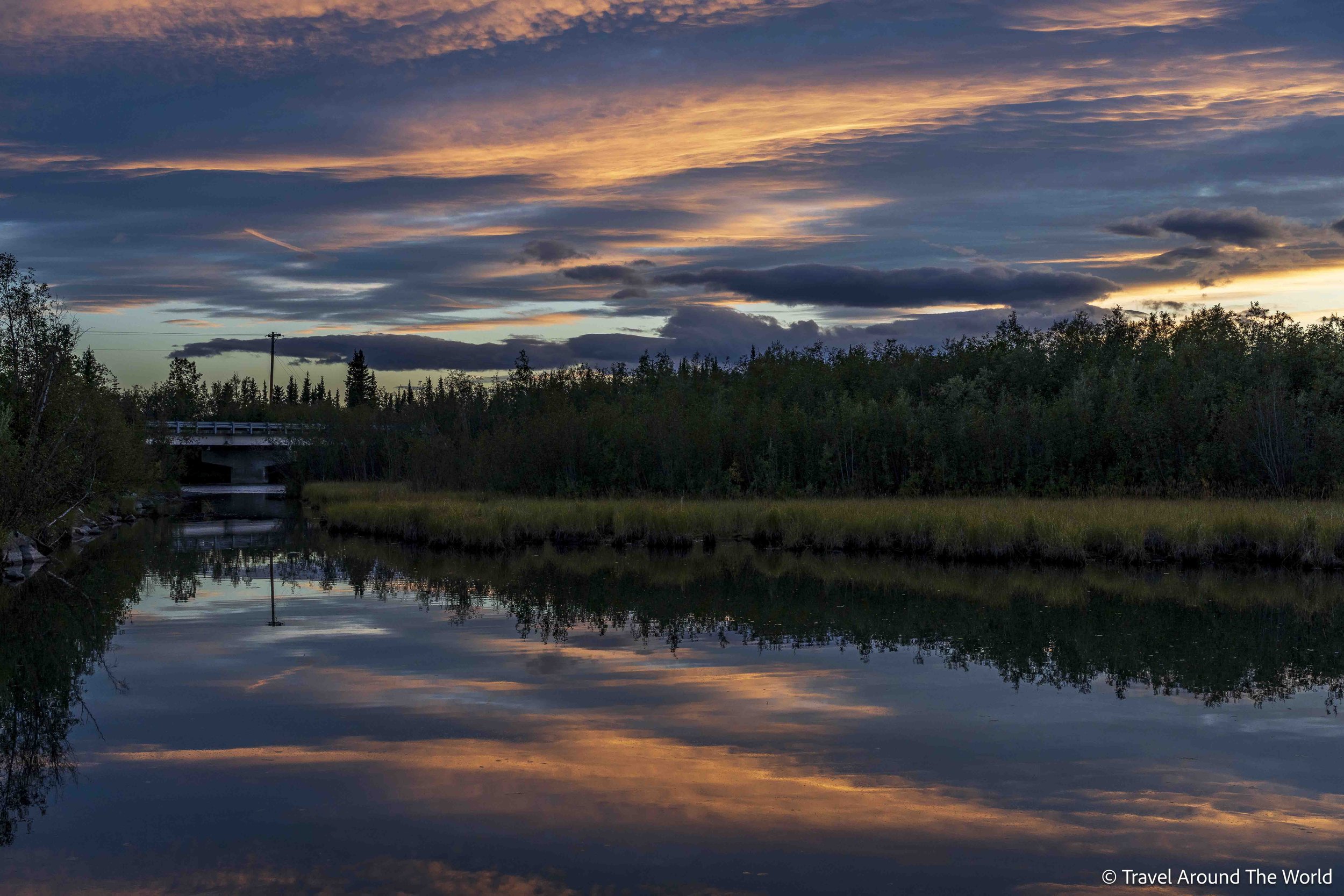 Sonnenuntergang am Slana River